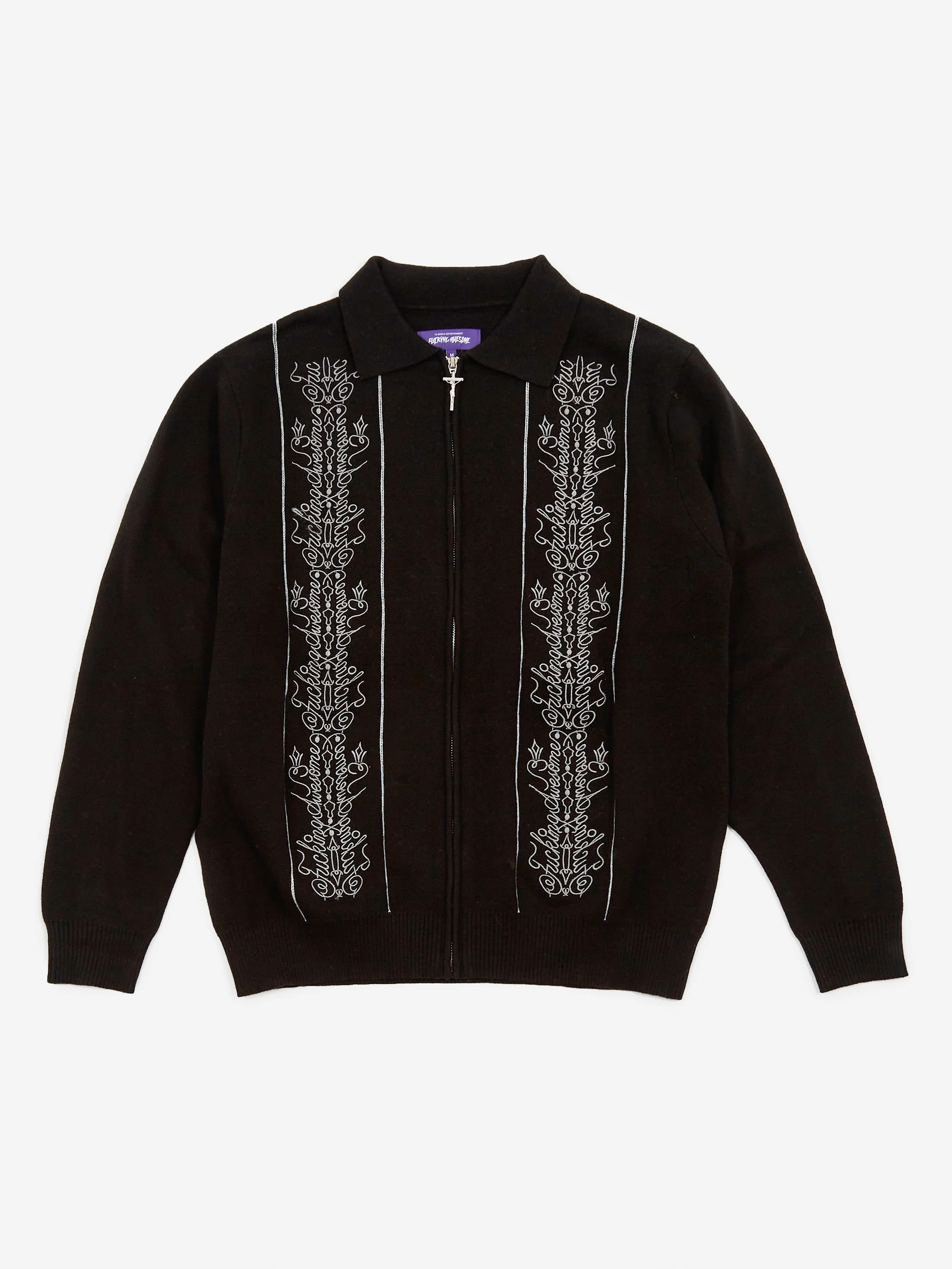 Fucking Awesome Bullshirt Zip Cardigan - Black