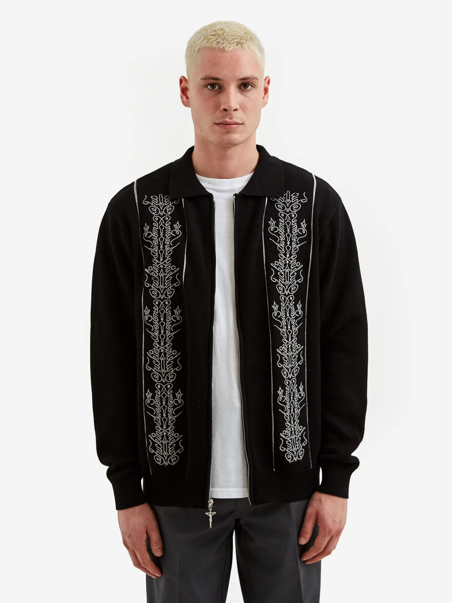 Fucking Awesome Bullshirt Zip Cardigan - Black - Image 6