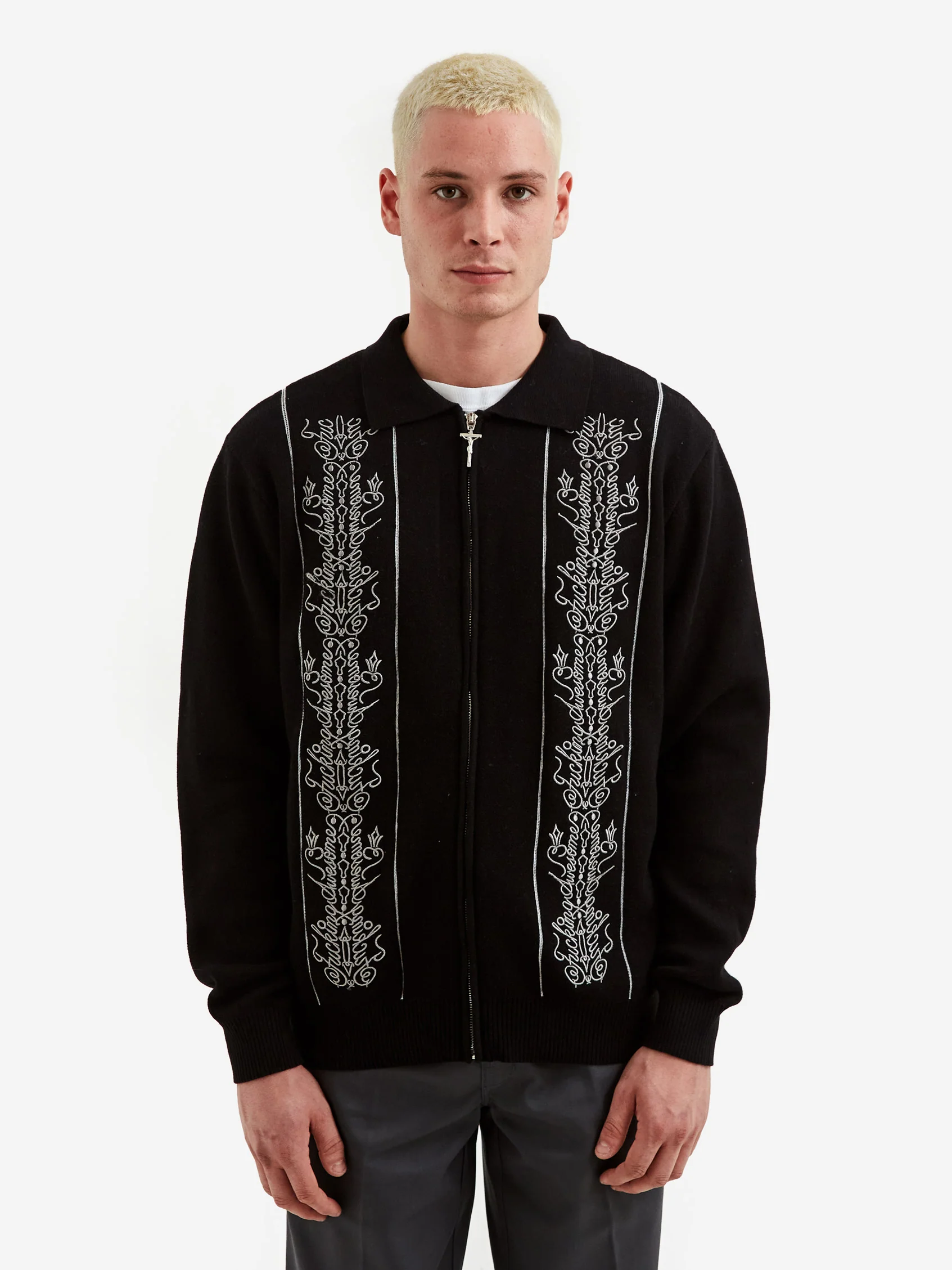 Fucking Awesome Bullshirt Zip Cardigan - Black - Image 8