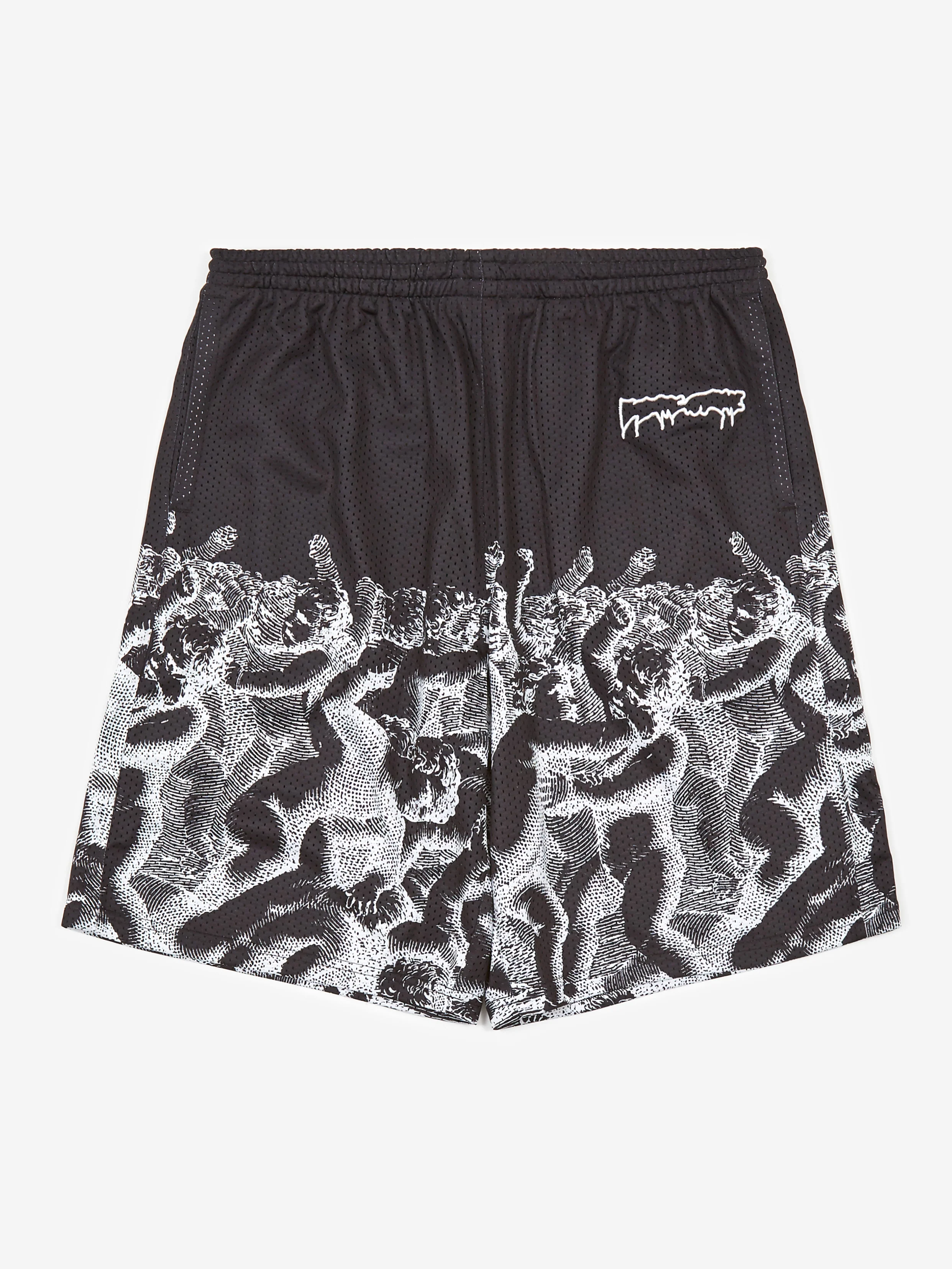 Fucking Awesome Cherub Fight Mesh Short - Black/White