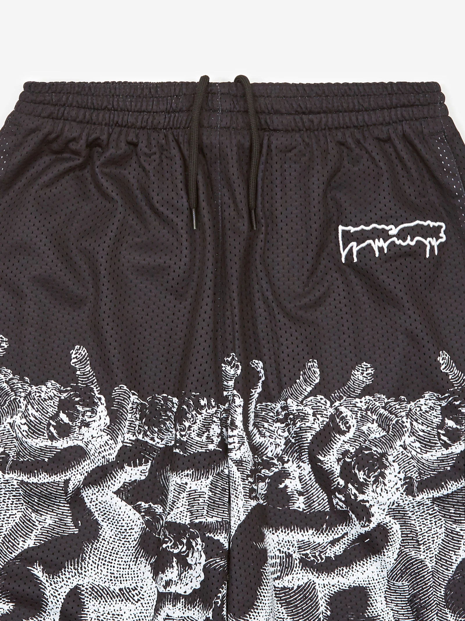 Fucking Awesome Cherub Fight Mesh Short - Black/White - Image 2