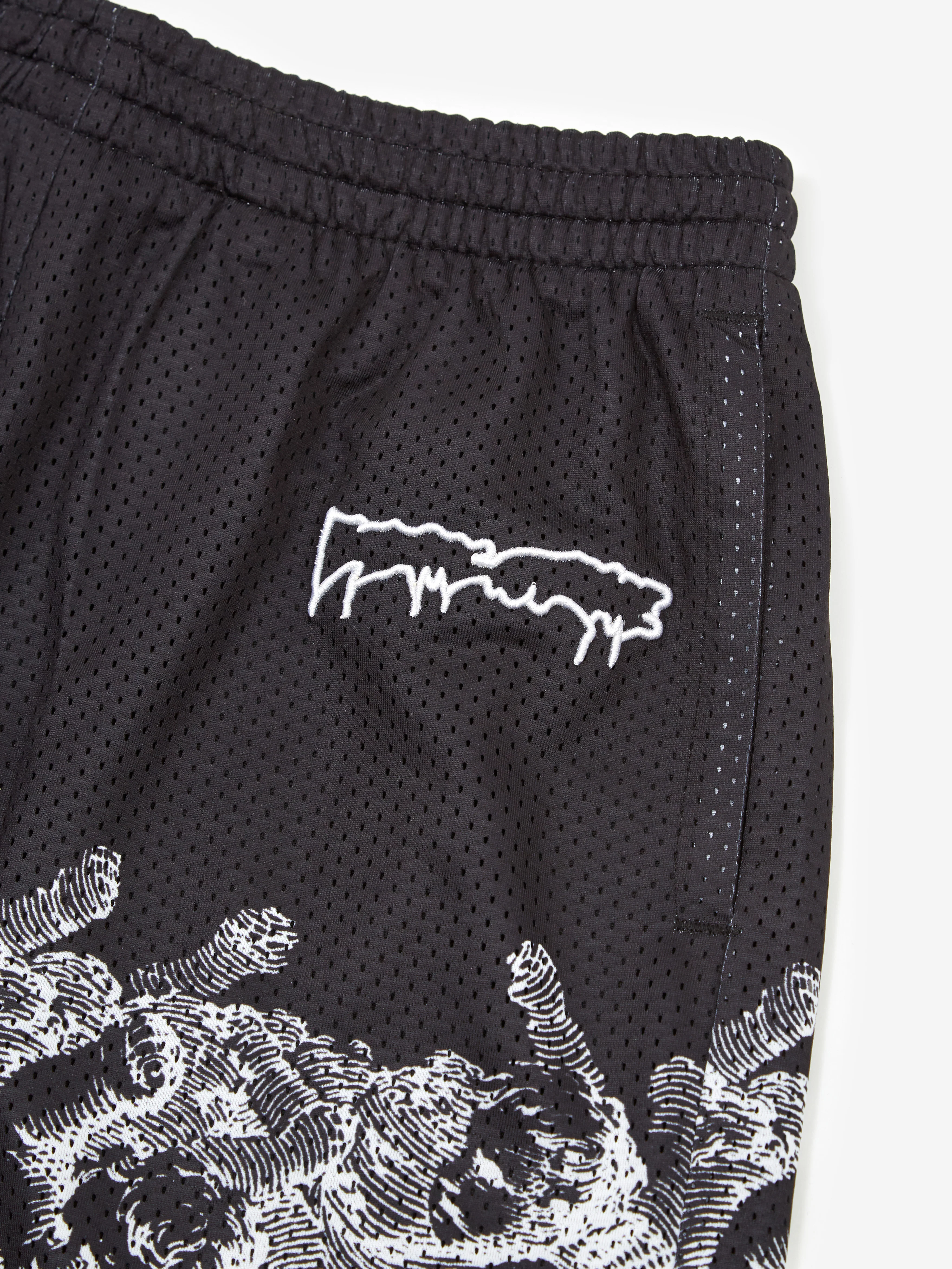 Fucking Awesome Cherub Fight Mesh Short - Black/White - Image 3