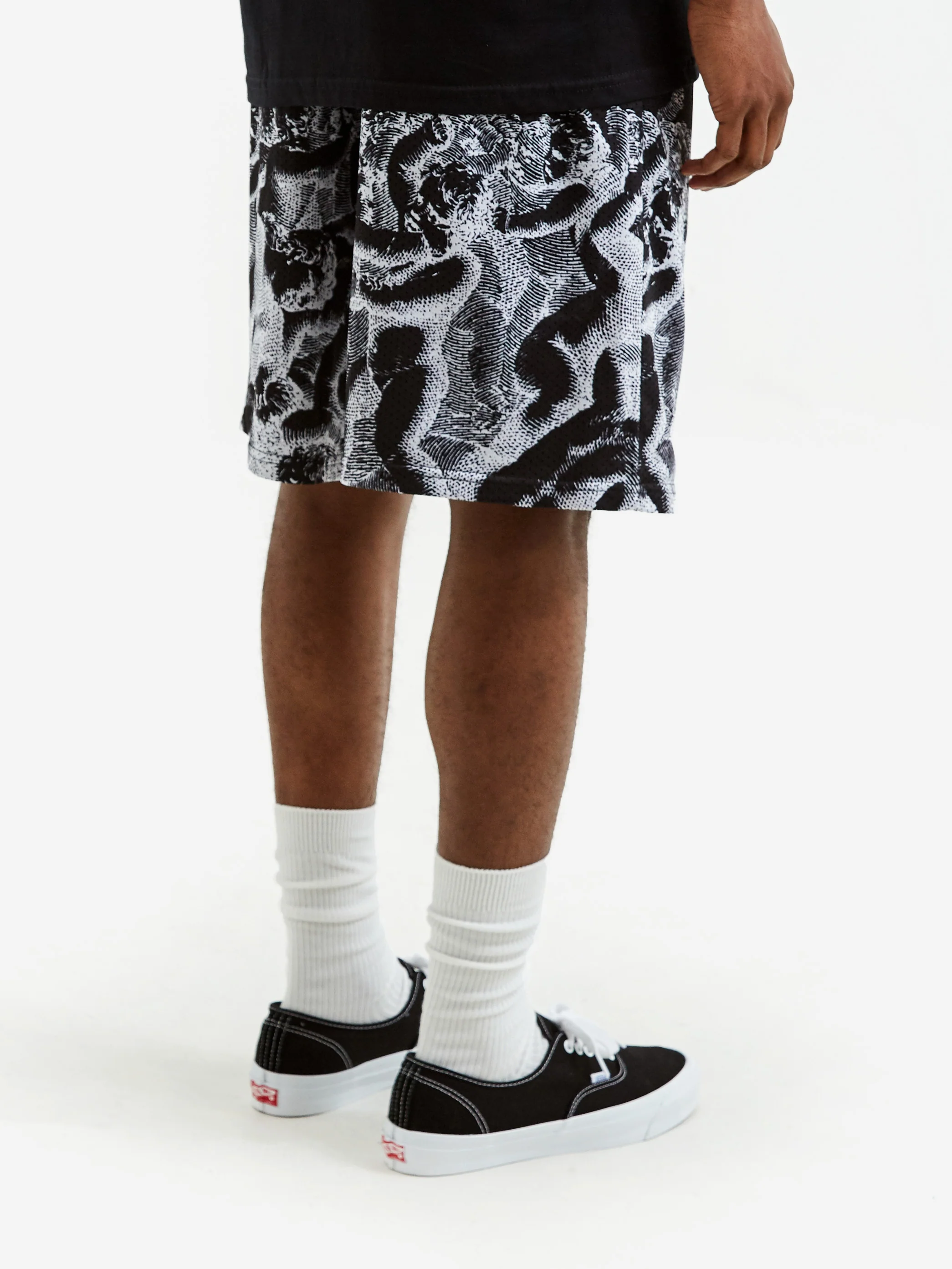 Fucking Awesome Cherub Fight Mesh Short - Black/White - Image 7