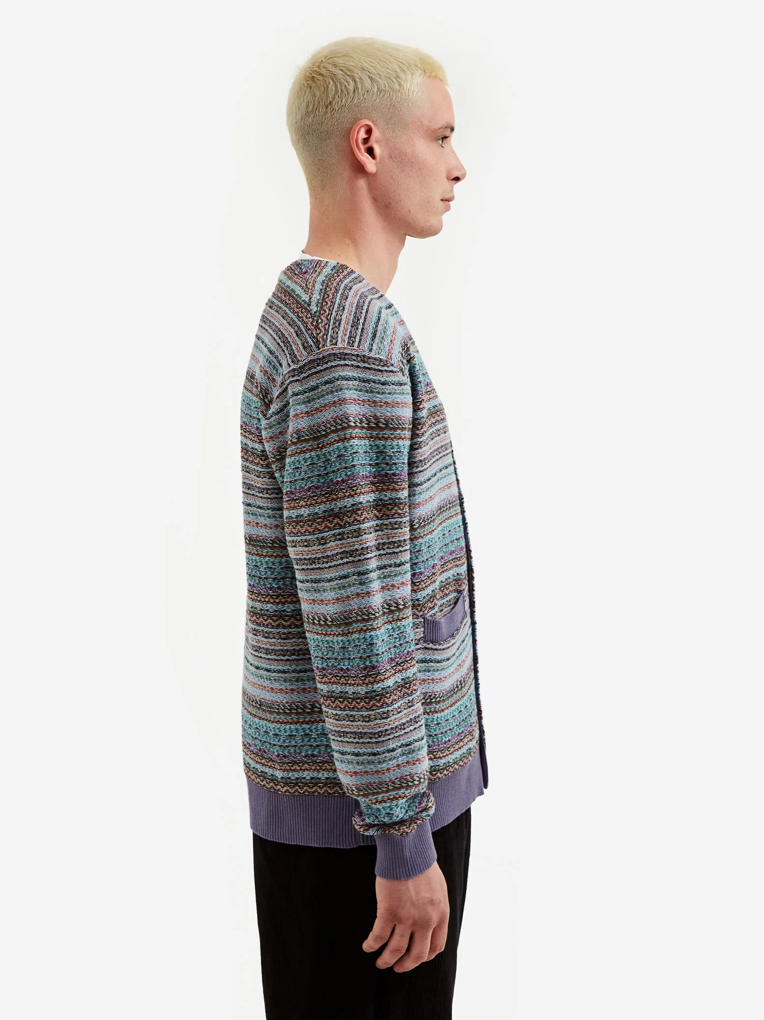 Fucking Awesome Dill Painting Intarsia Cardigan - Purple - Image 6
