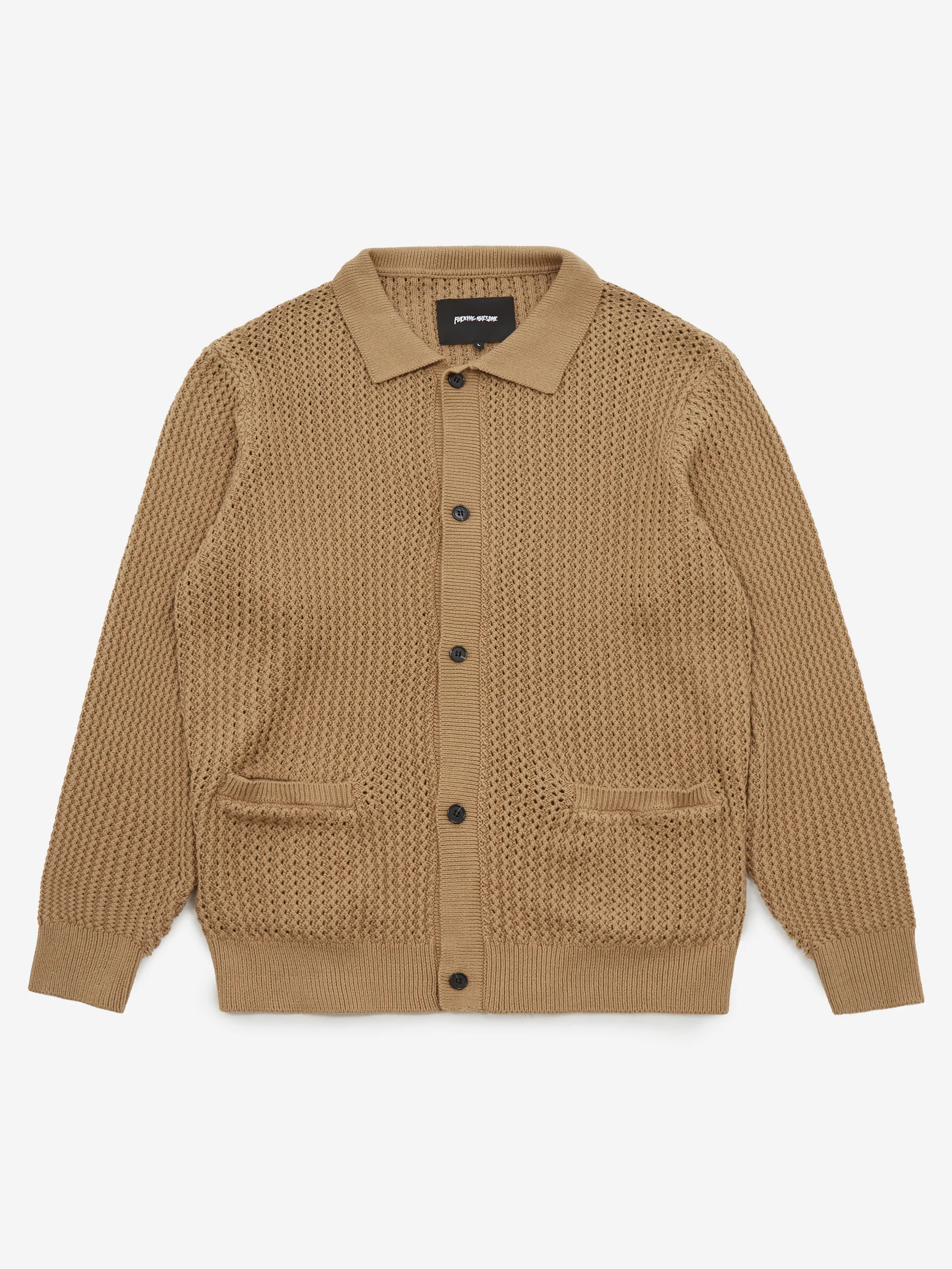 Fucking Awesome Encyclopedia Button Up Sweater - Brown