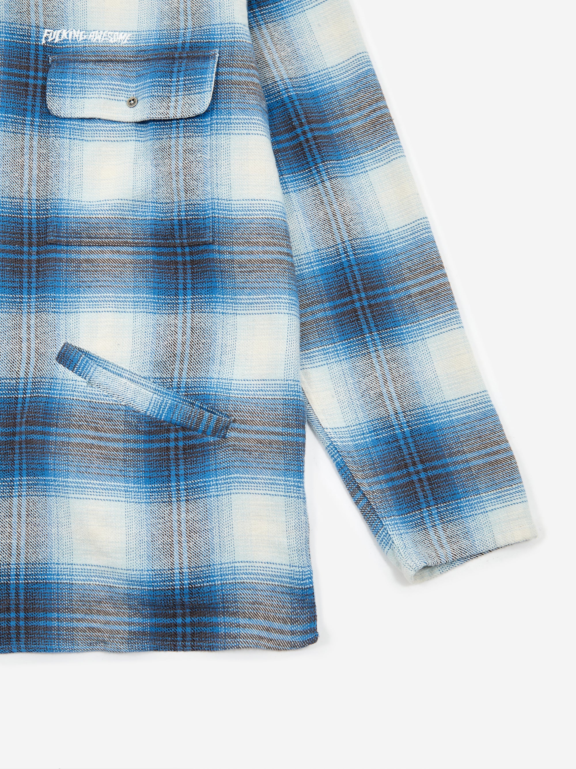 Fucking Awesome Full Zip Flannel Longsleeve Shirt - Blue - Image 6