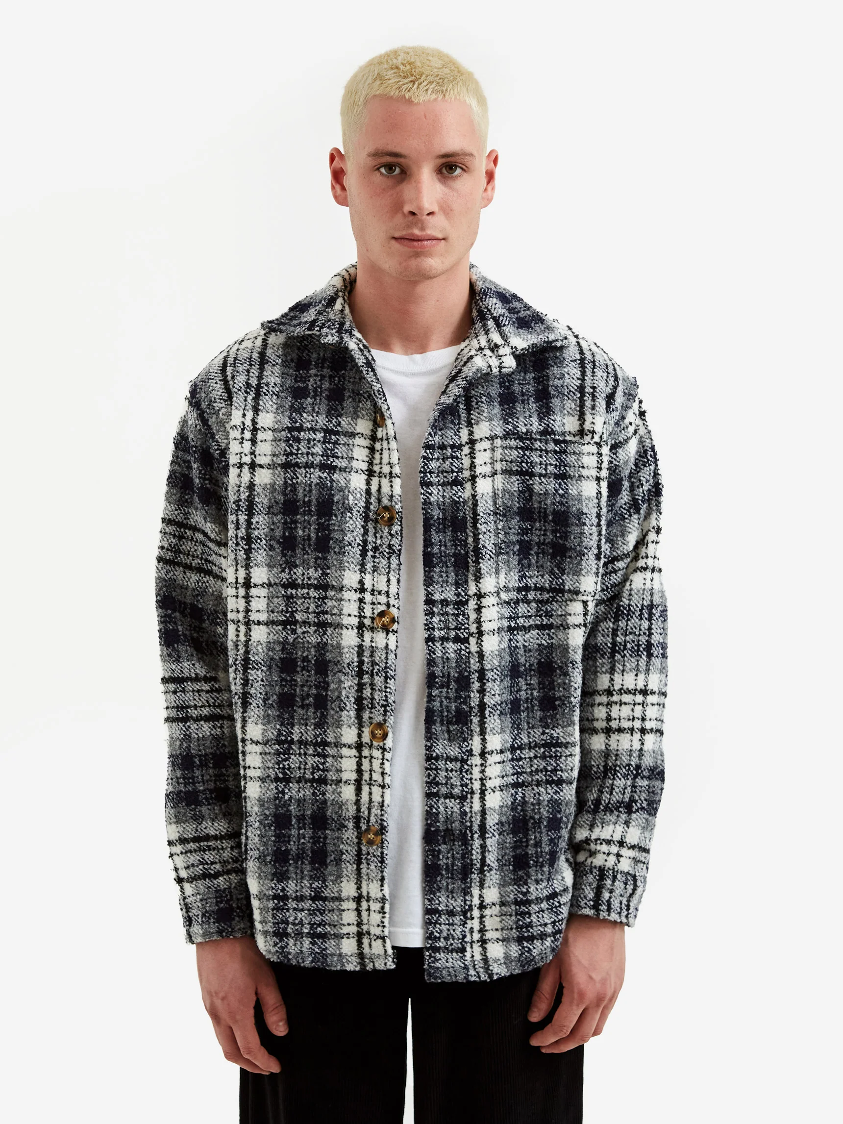 Fucking Awesome Heavy Flannel Overshirt - Navy/White - Image 2