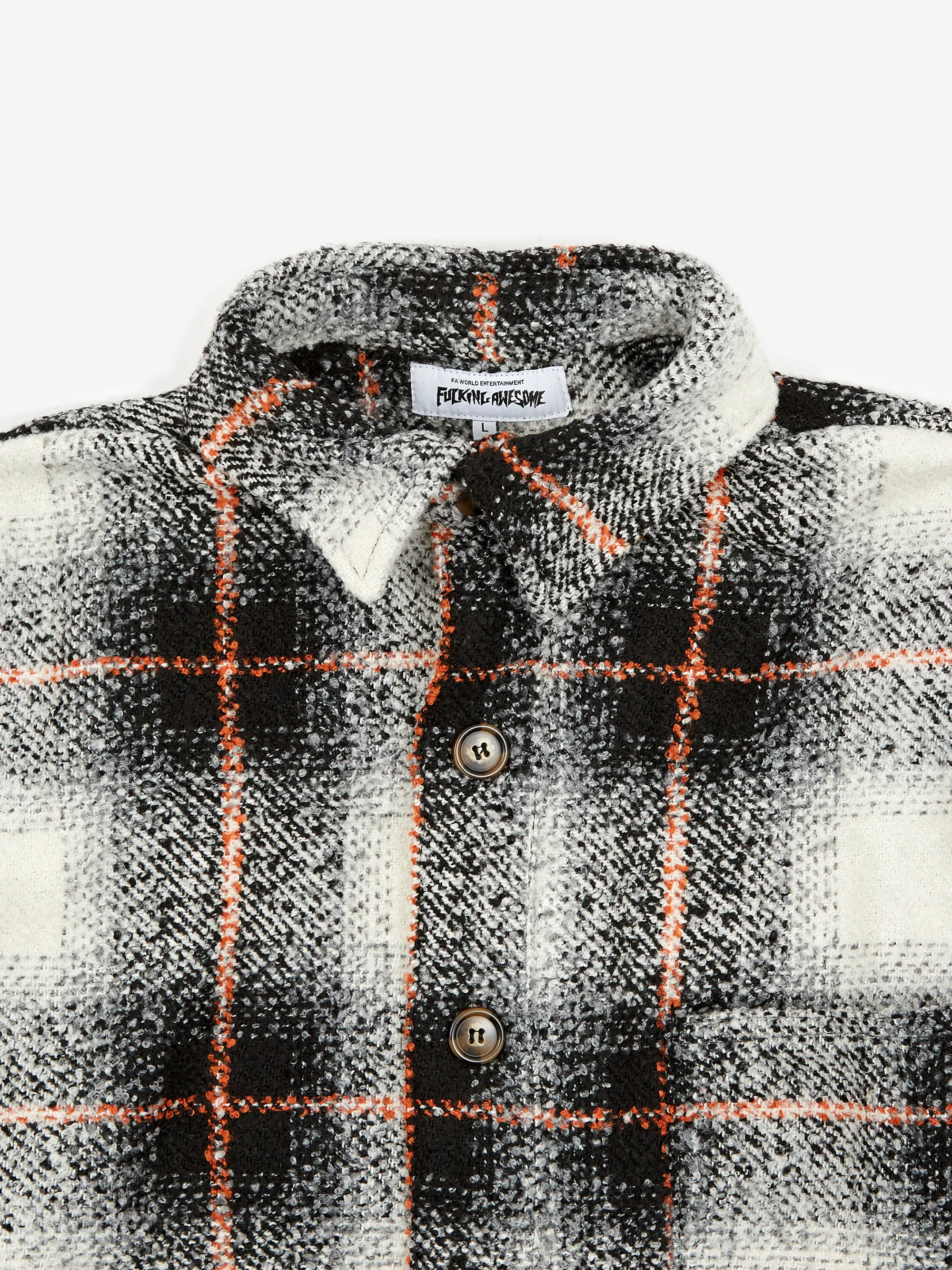 Fucking Awesome Heavy Oversized Flannel Longsleeve Shirt - Black/Orange - Image 3
