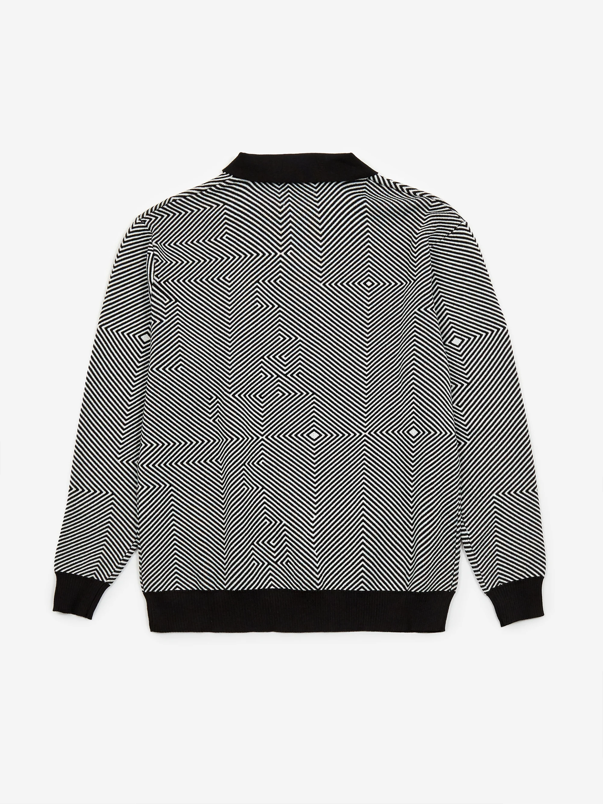 Fucking Awesome Hurt Your Eyes Longsleeve Knit Polo Shirt - Black/White - Image 5