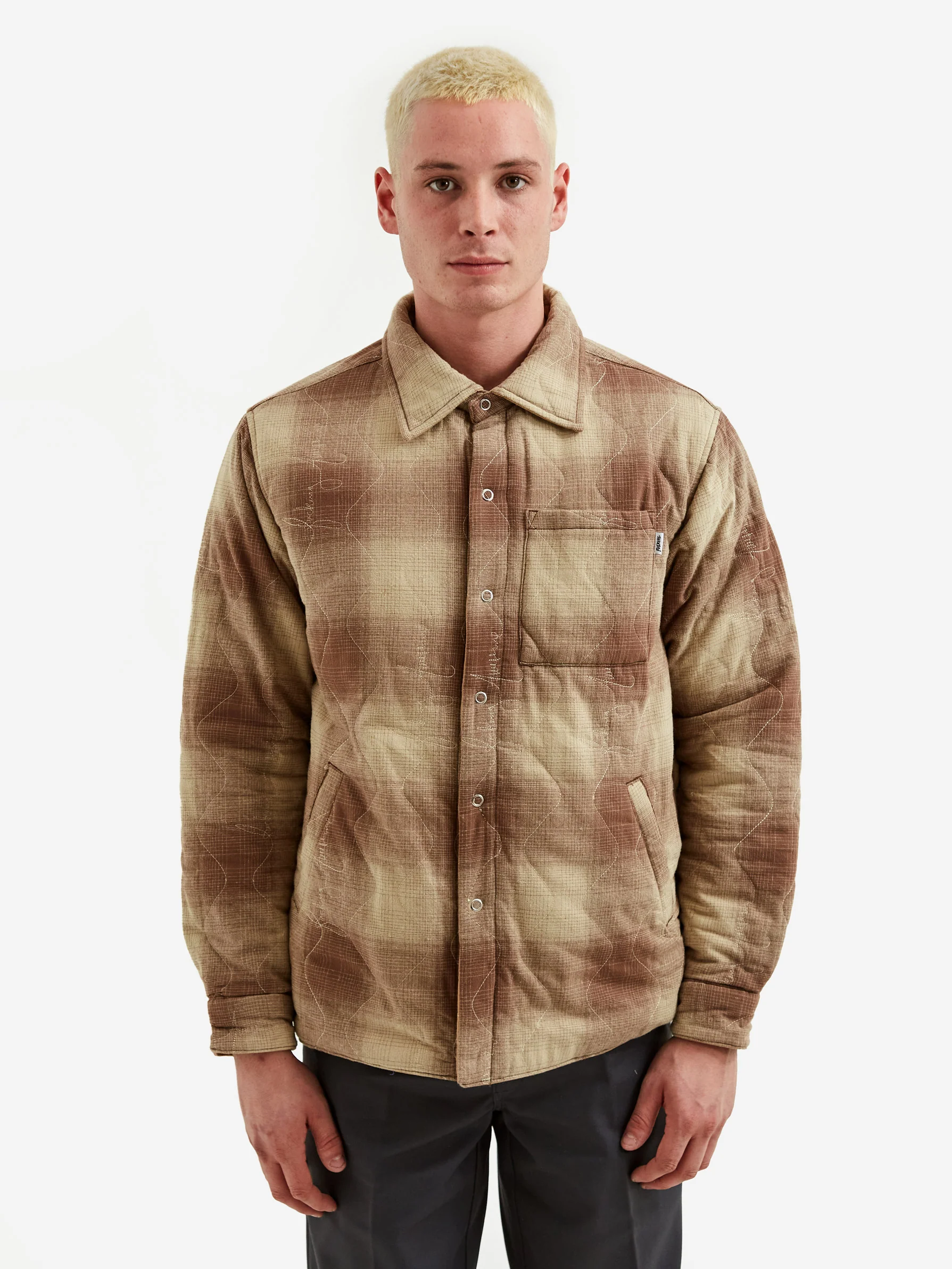 Fucking Awesome Lightweight Reversible Flannel Jacket - Tan/Brown - Image 12