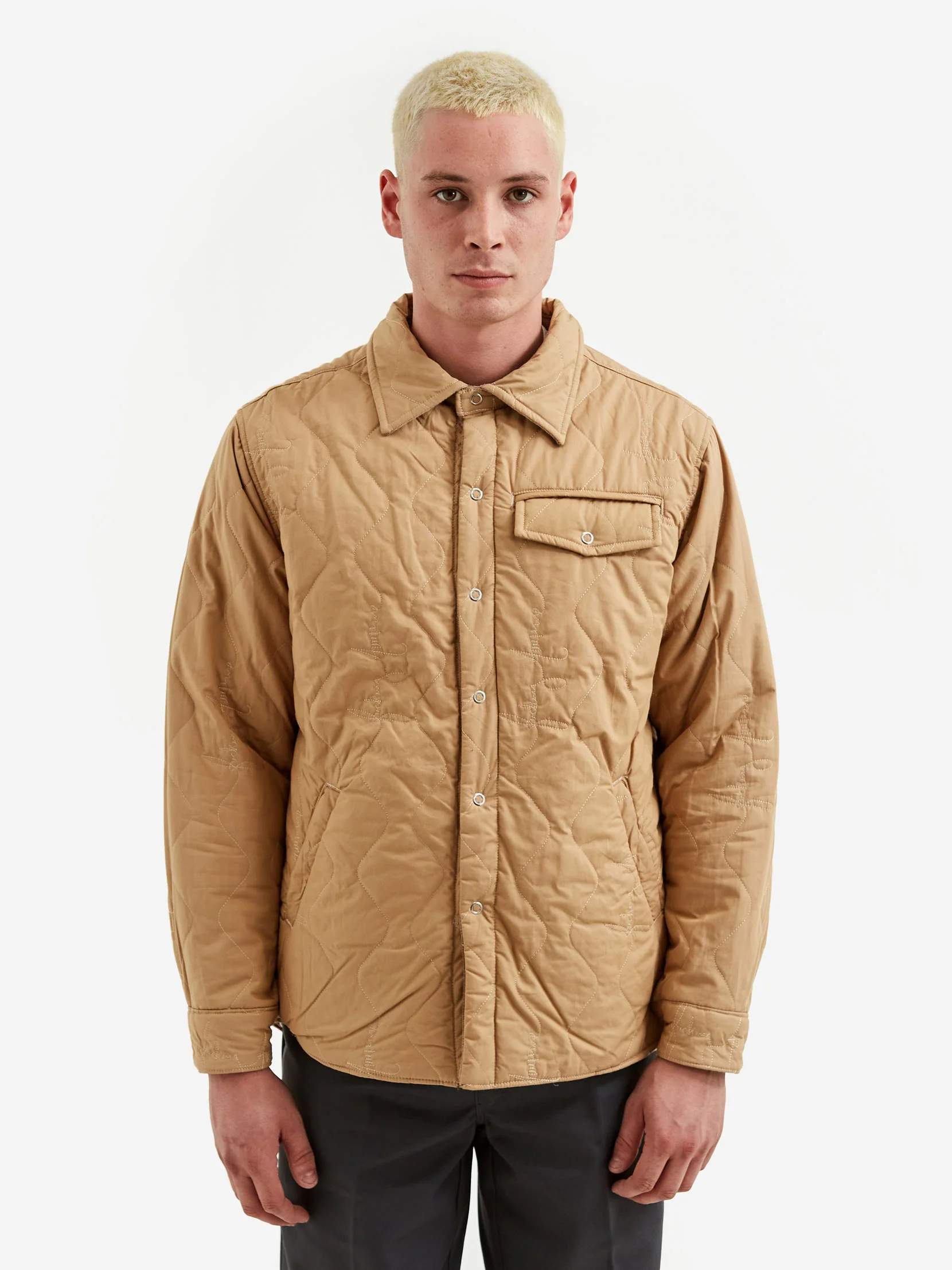 Fucking Awesome Lightweight Reversible Flannel Jacket - Tan/Brown - Image 15