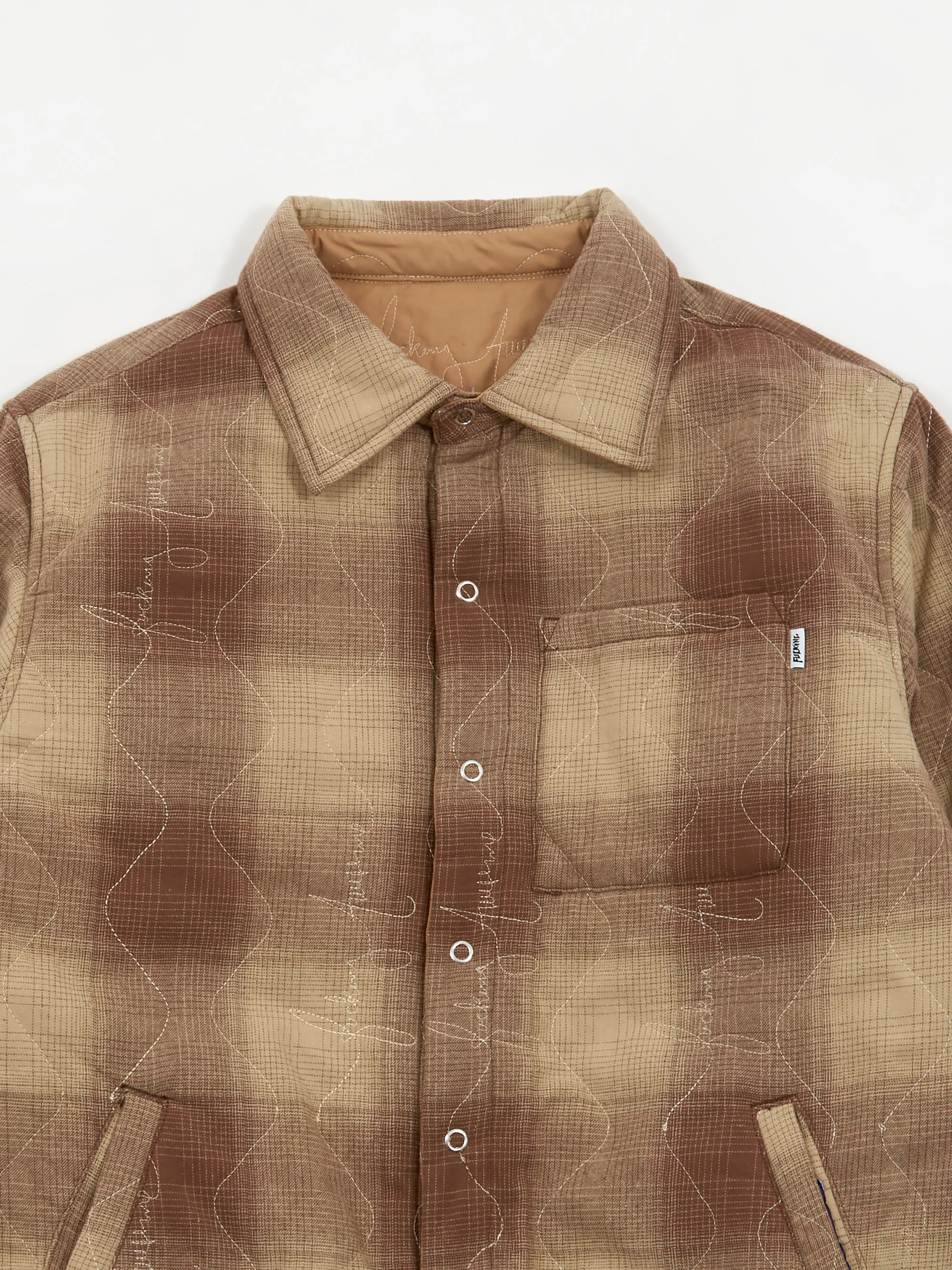 Fucking Awesome Lightweight Reversible Flannel Jacket - Tan/Brown - Image 4