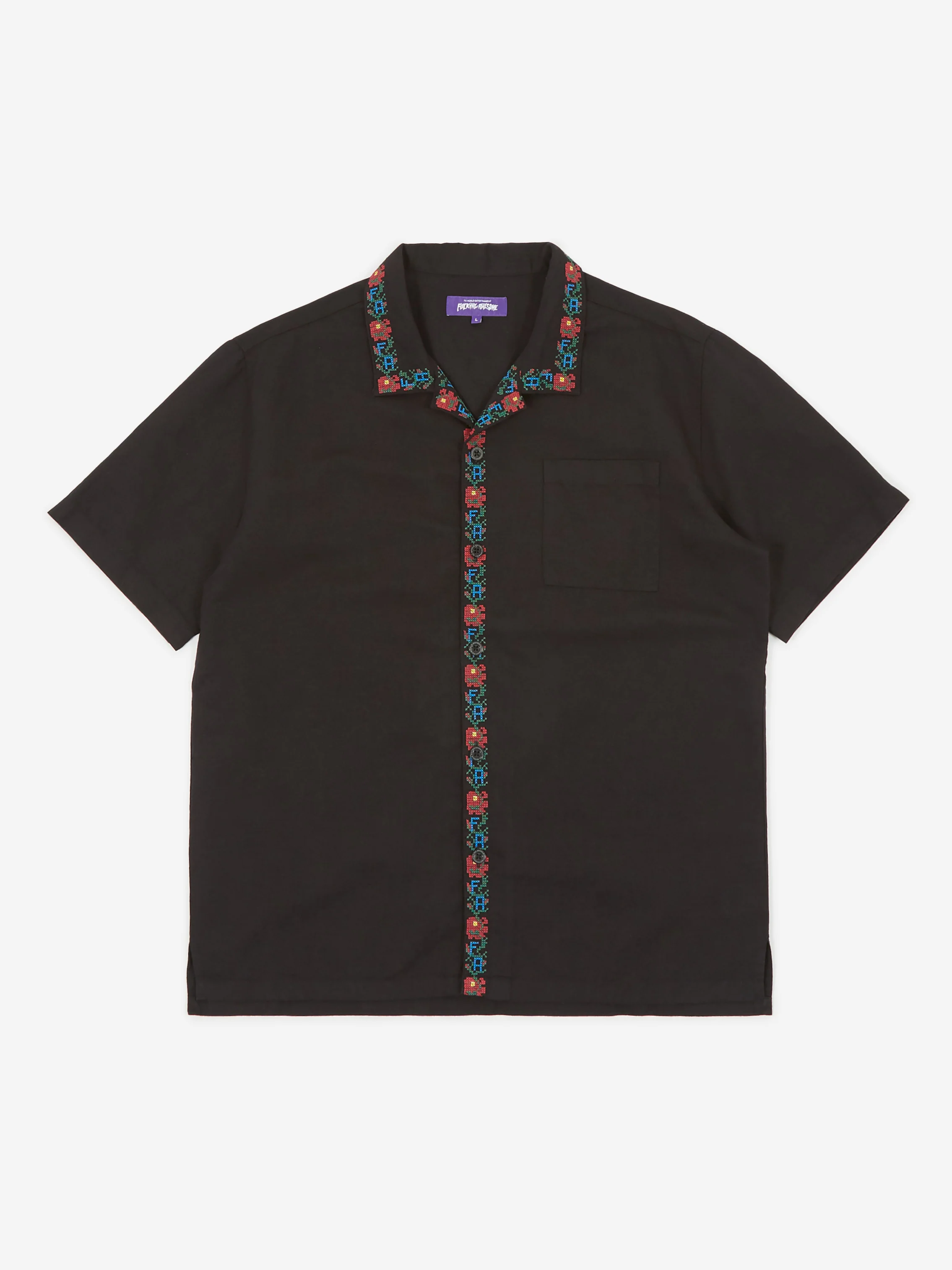Fucking Awesome Linen Tetris Club Shirt - Black