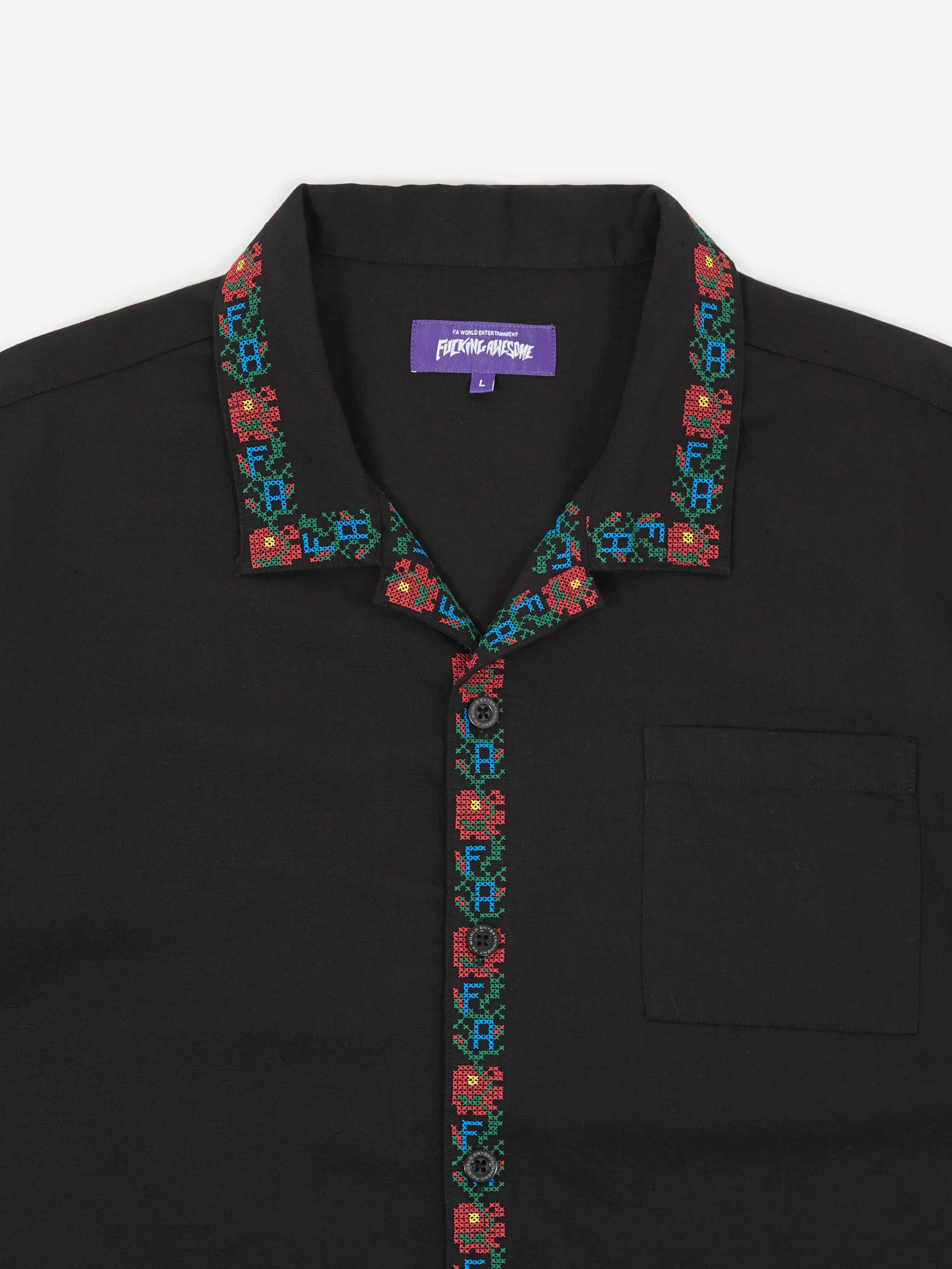 Fucking Awesome Linen Tetris Club Shirt - Black - Image 2