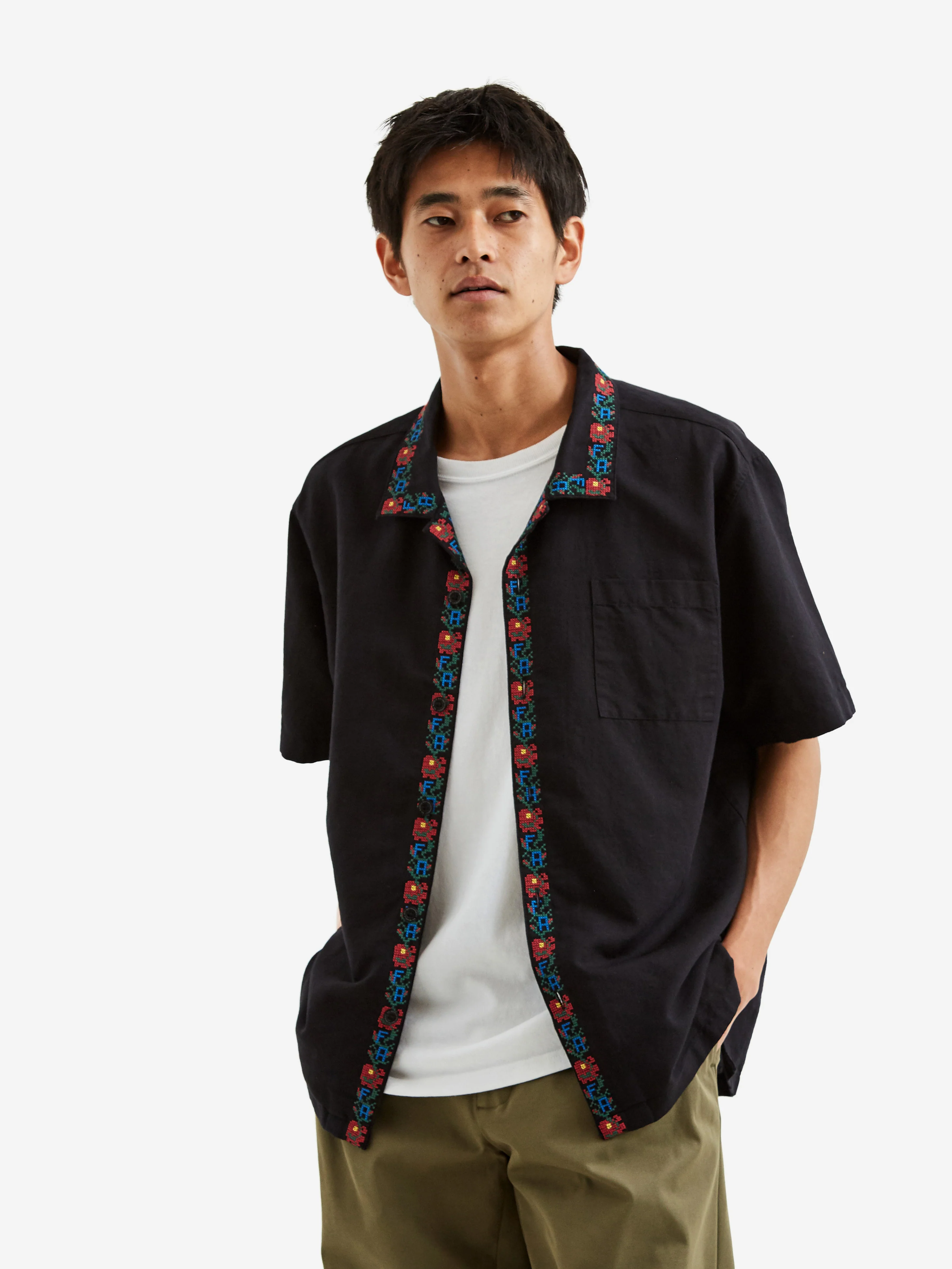 Fucking Awesome Linen Tetris Club Shirt - Black - Image 5