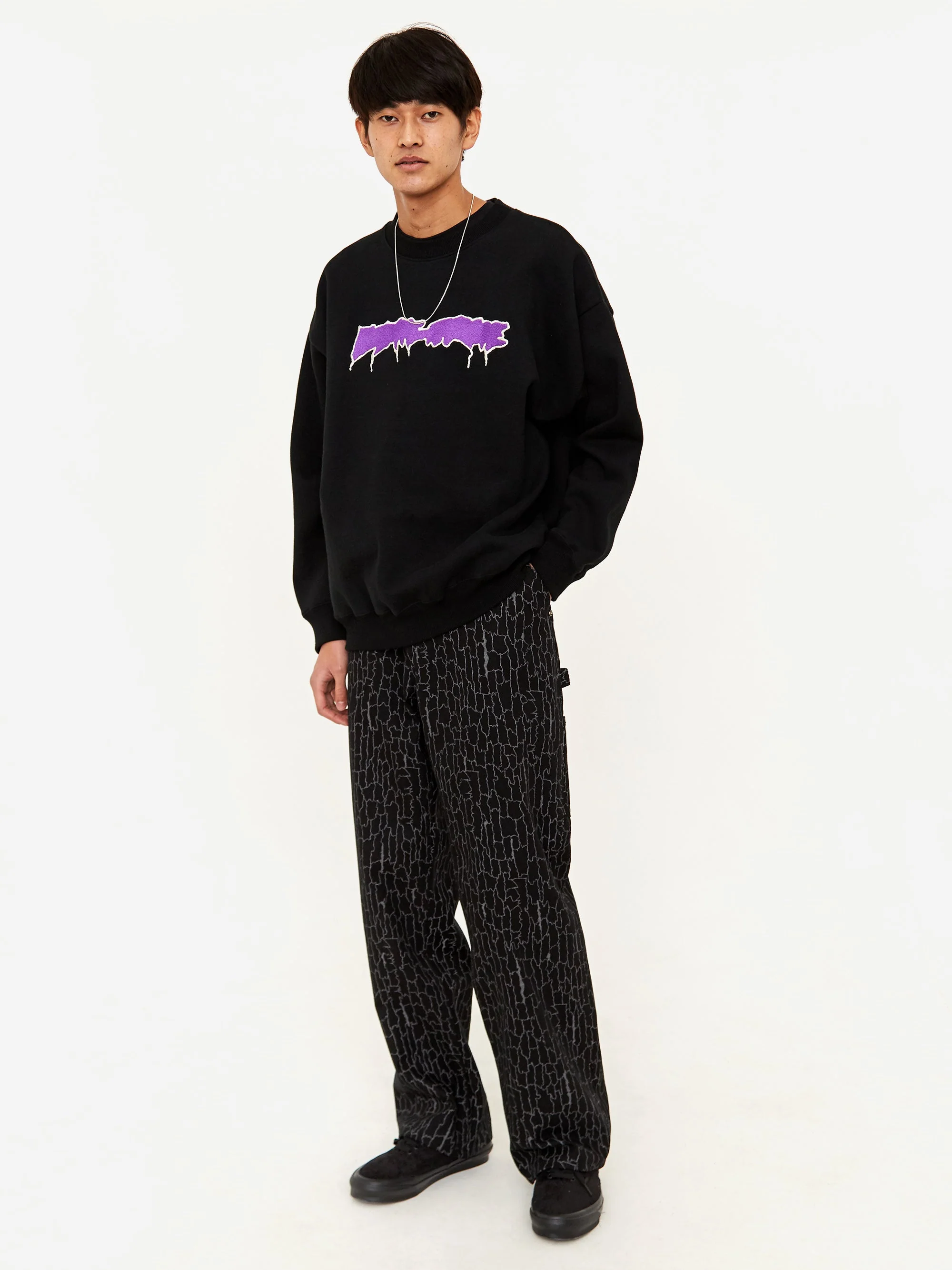 Fucking Awesome Outline Logo Crewneck Sweatshirt - Black - Image 6