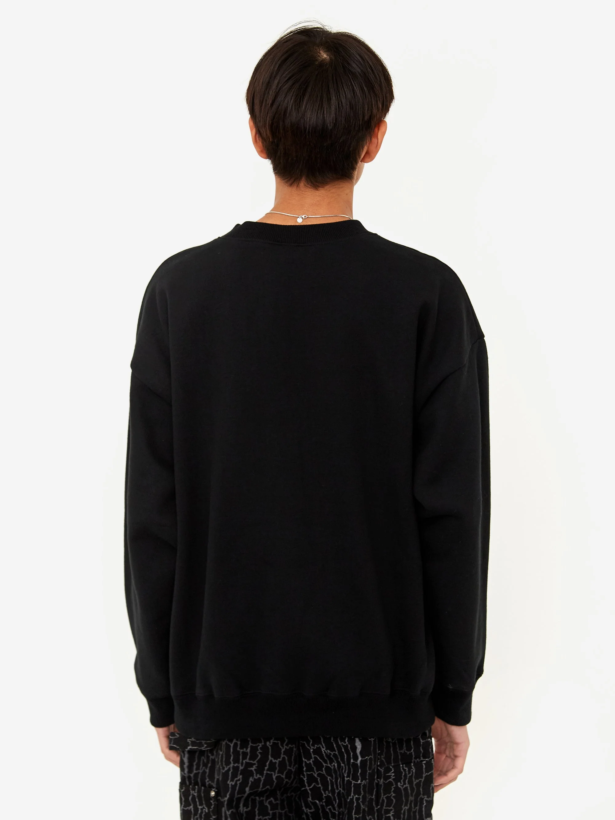 Fucking Awesome Outline Logo Crewneck Sweatshirt - Black - Image 7