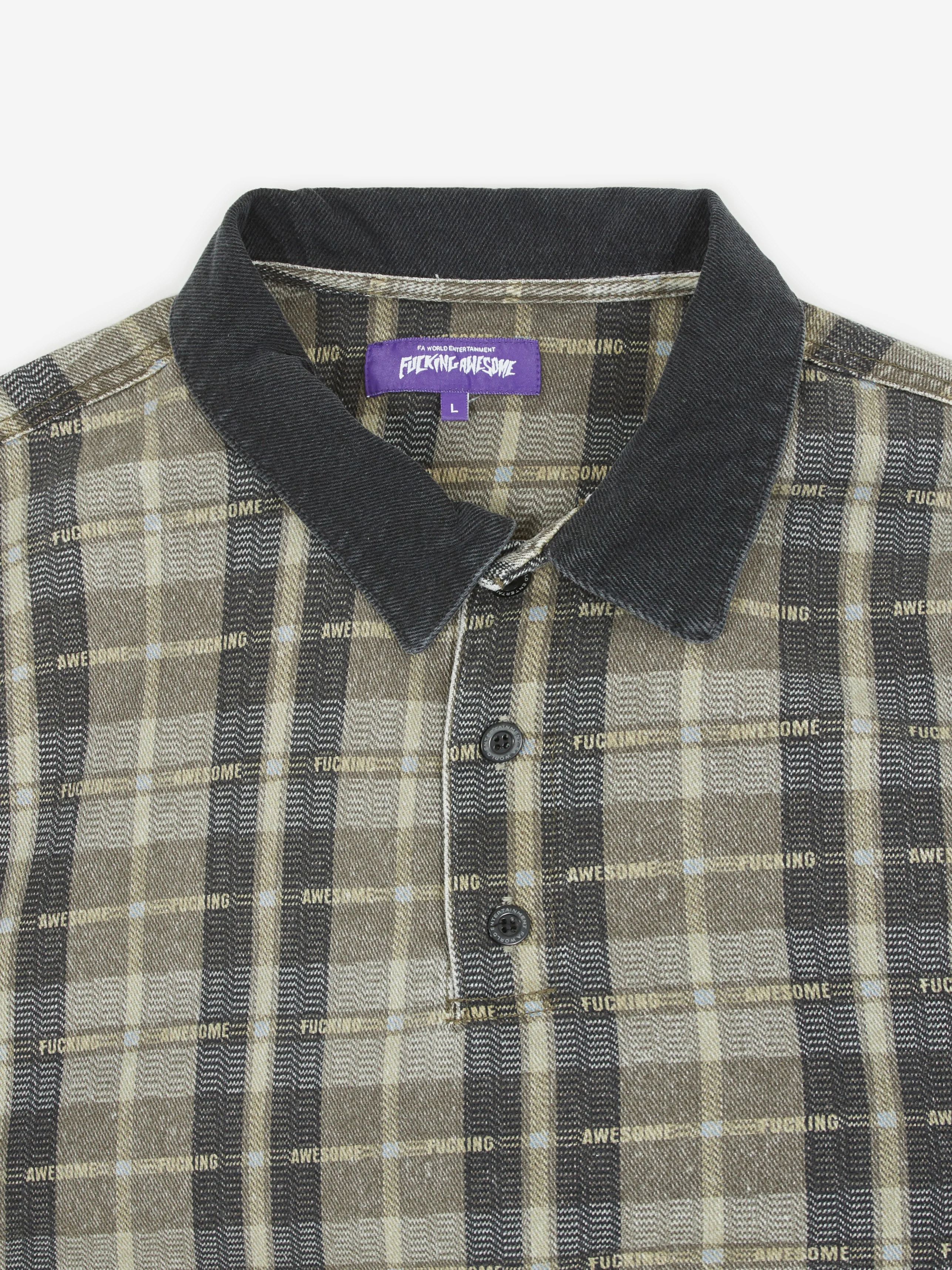 Fucking Awesome Printed Plaid Shirt - Black/Grey - Image 2
