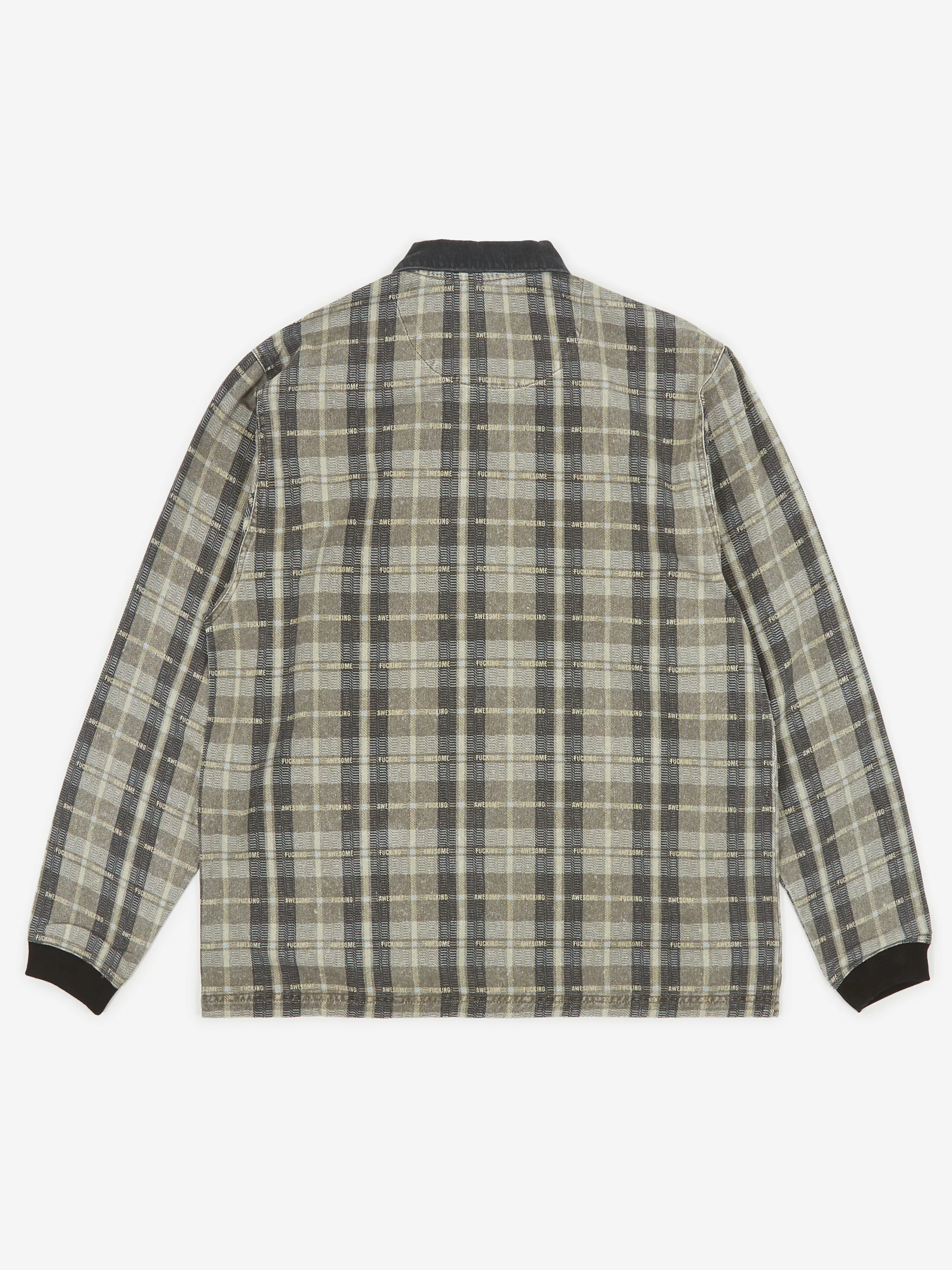Fucking Awesome Printed Plaid Shirt - Black/Grey - Image 4