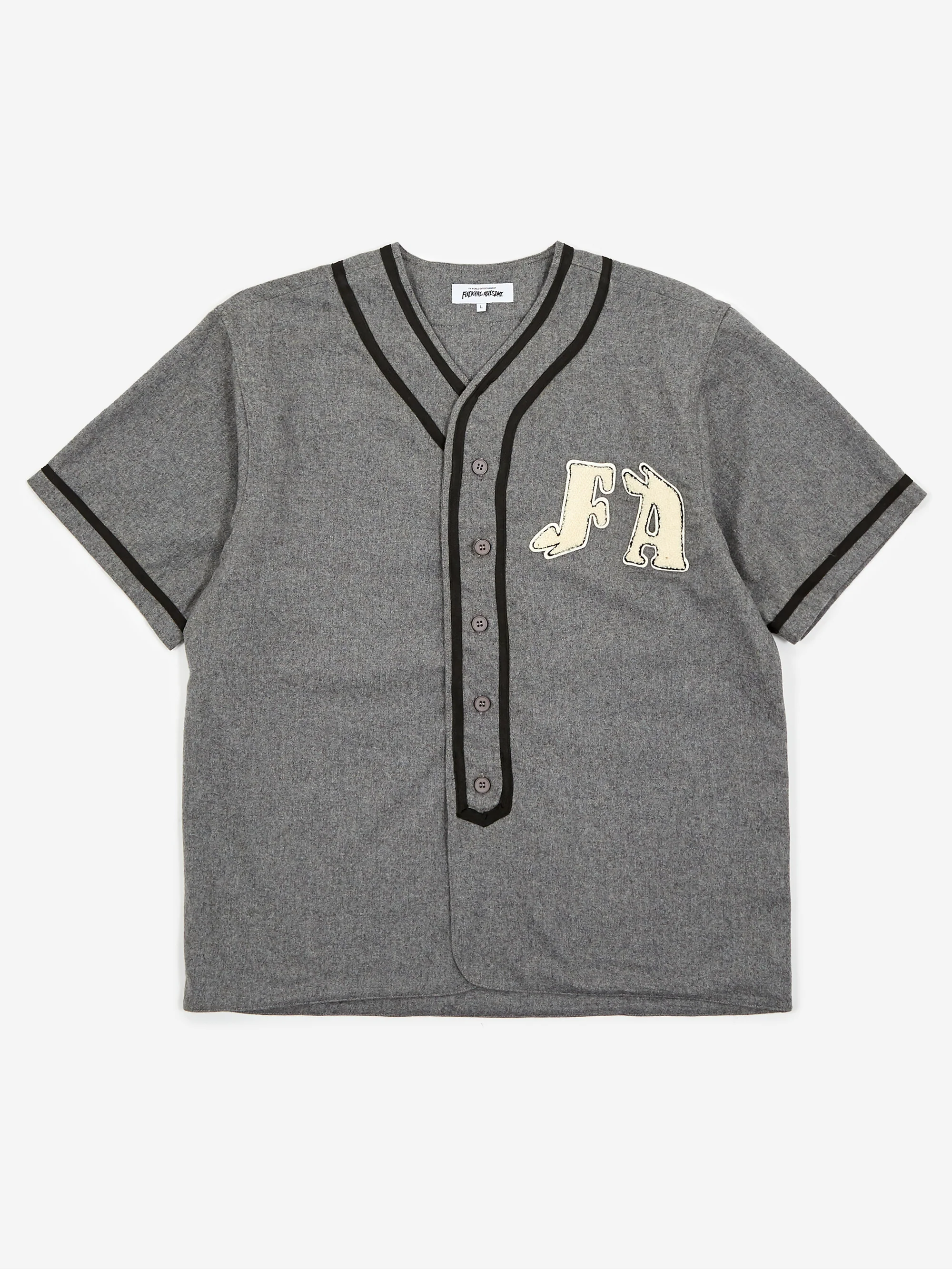 Fucking Awesome Shortsleeve Baseball Overshirt - Grey/Black