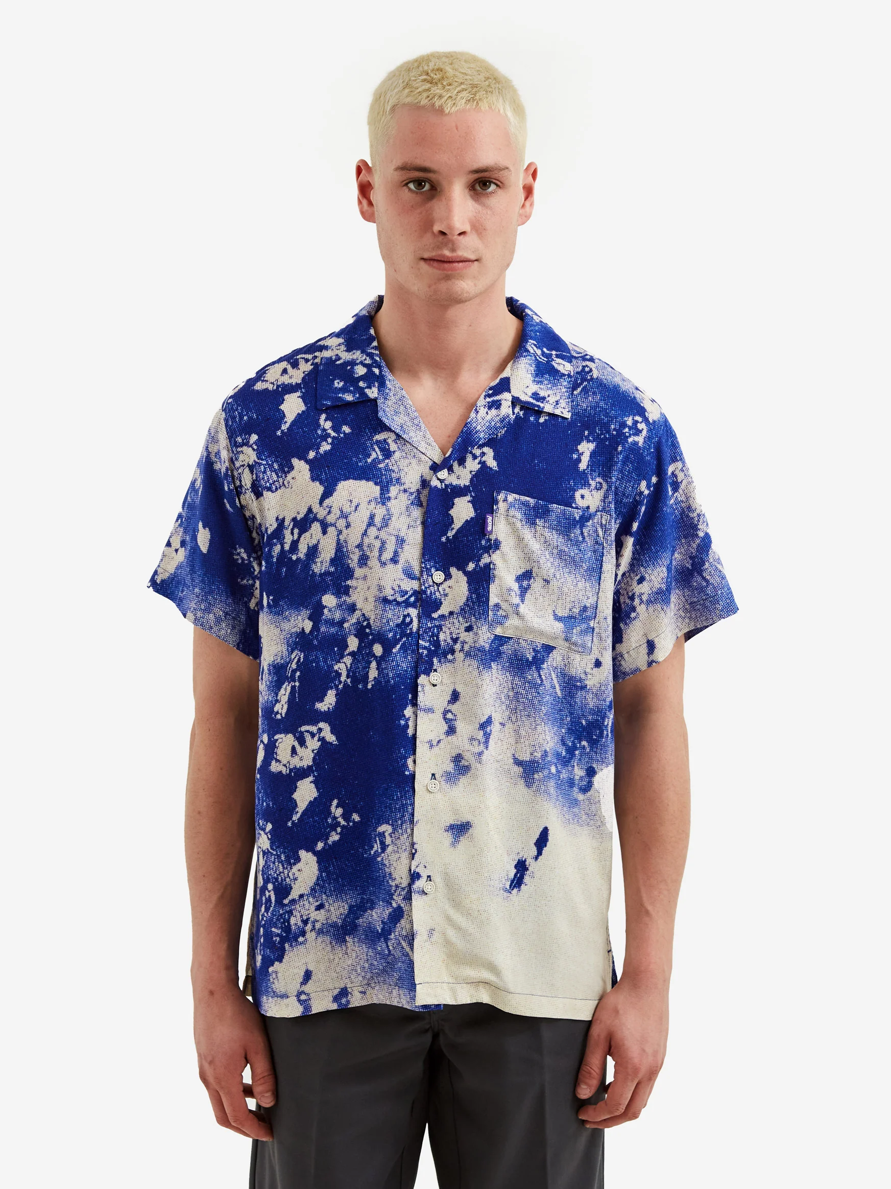 Fucking Awesome Shortsleeve Blue Crowd Club Shirt - Blue/White - Image 5