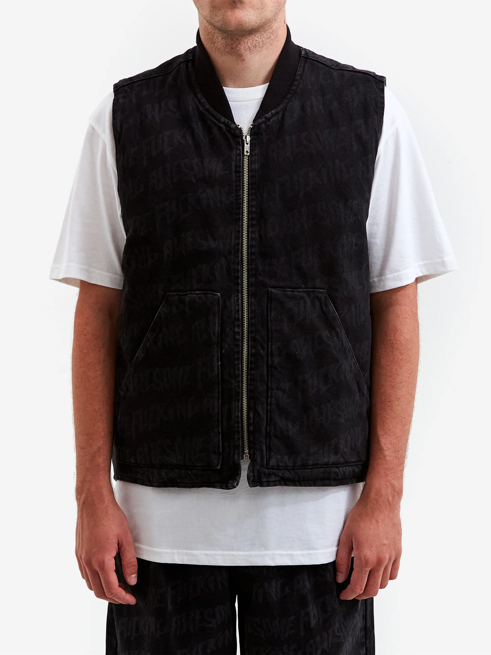 Fucking Awesome Stamp Denim Vest - Black - Image 2