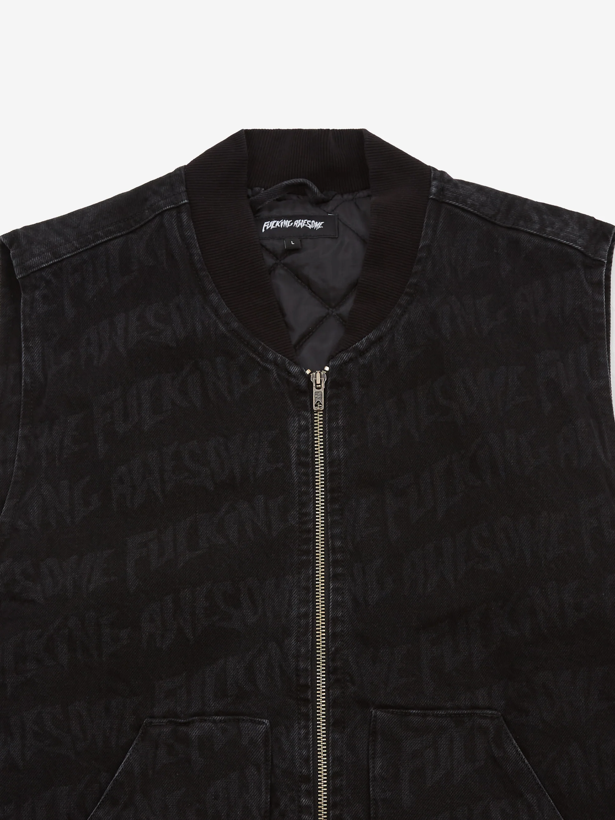 Fucking Awesome Stamp Denim Vest - Black - Image 3
