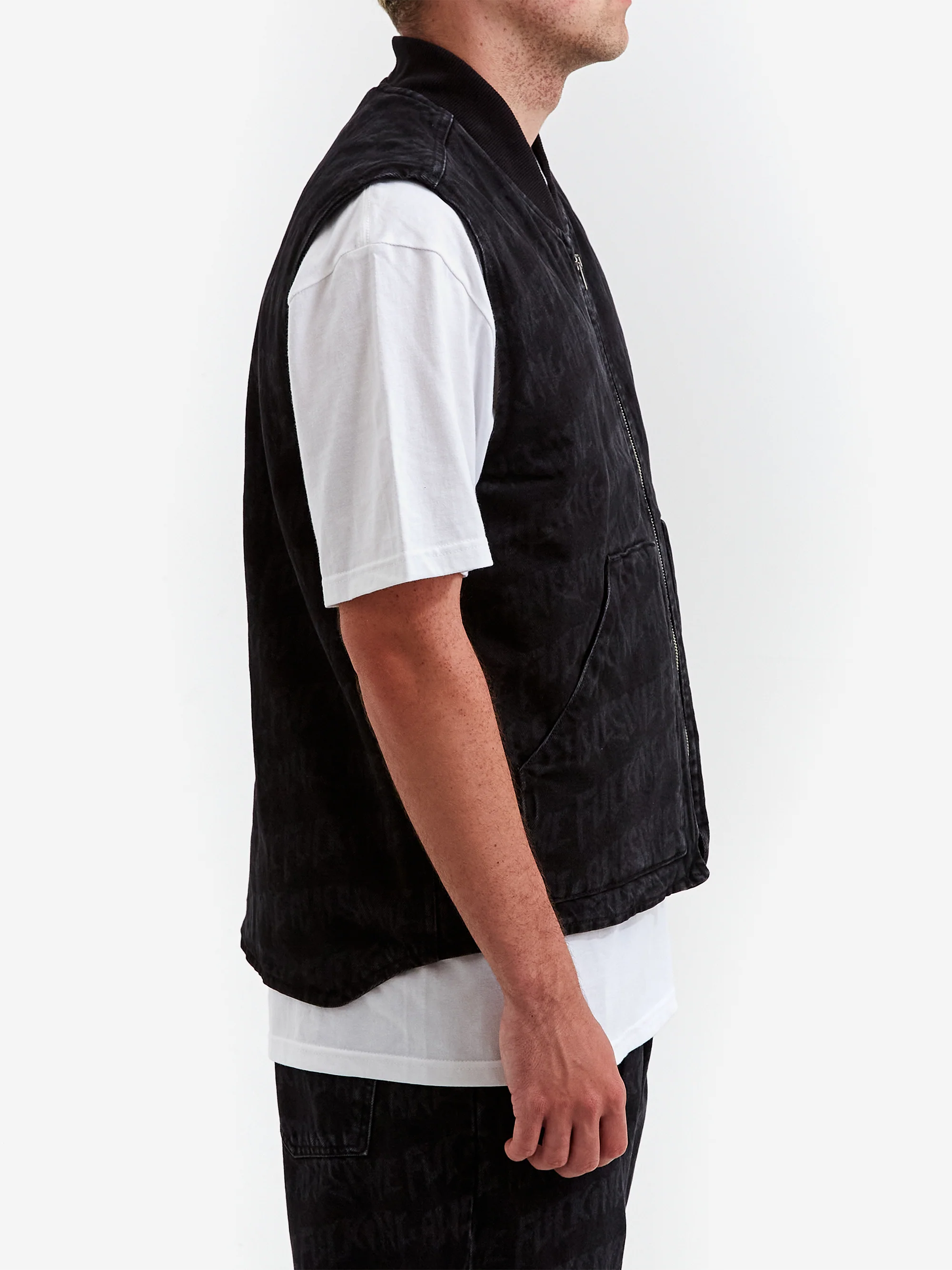 Fucking Awesome Stamp Denim Vest - Black - Image 5