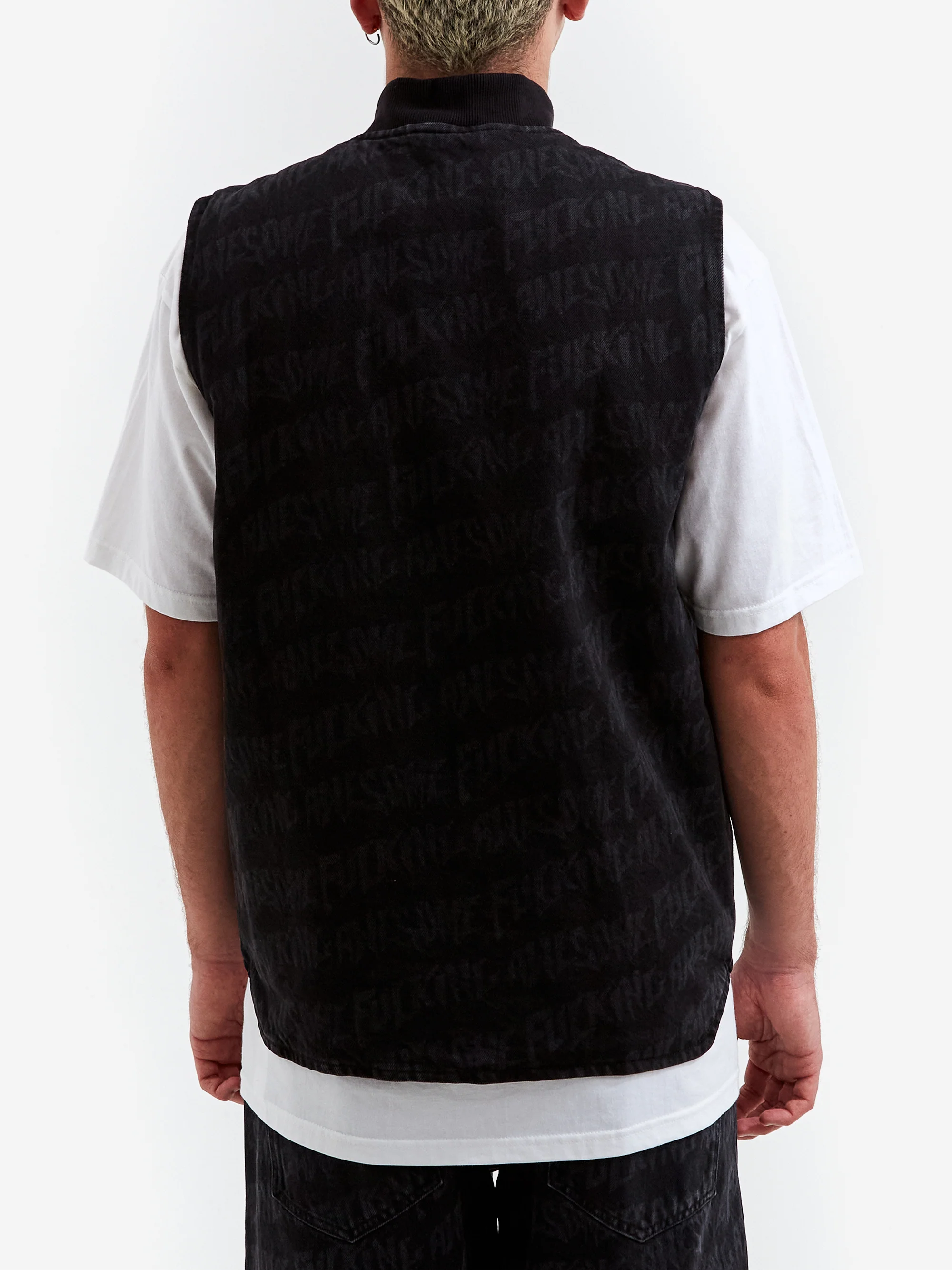 Fucking Awesome Stamp Denim Vest - Black - Image 6