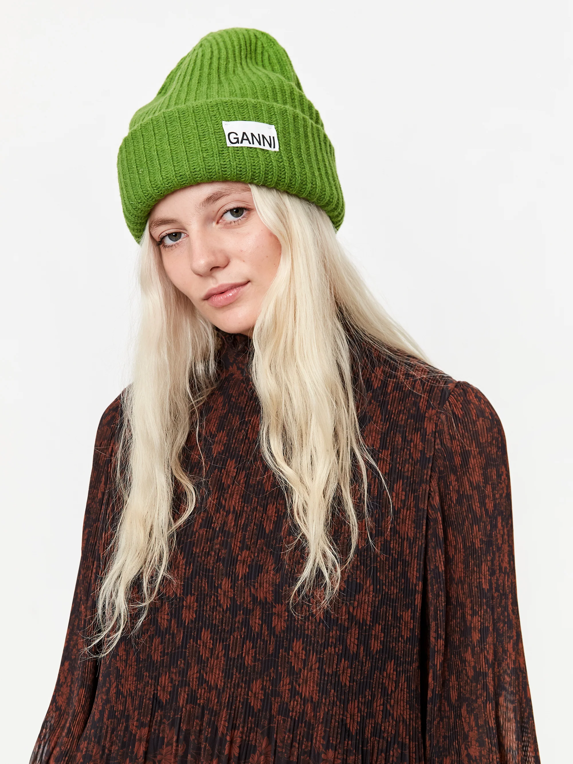 Ganni Beanie - Flash Green - Image 5