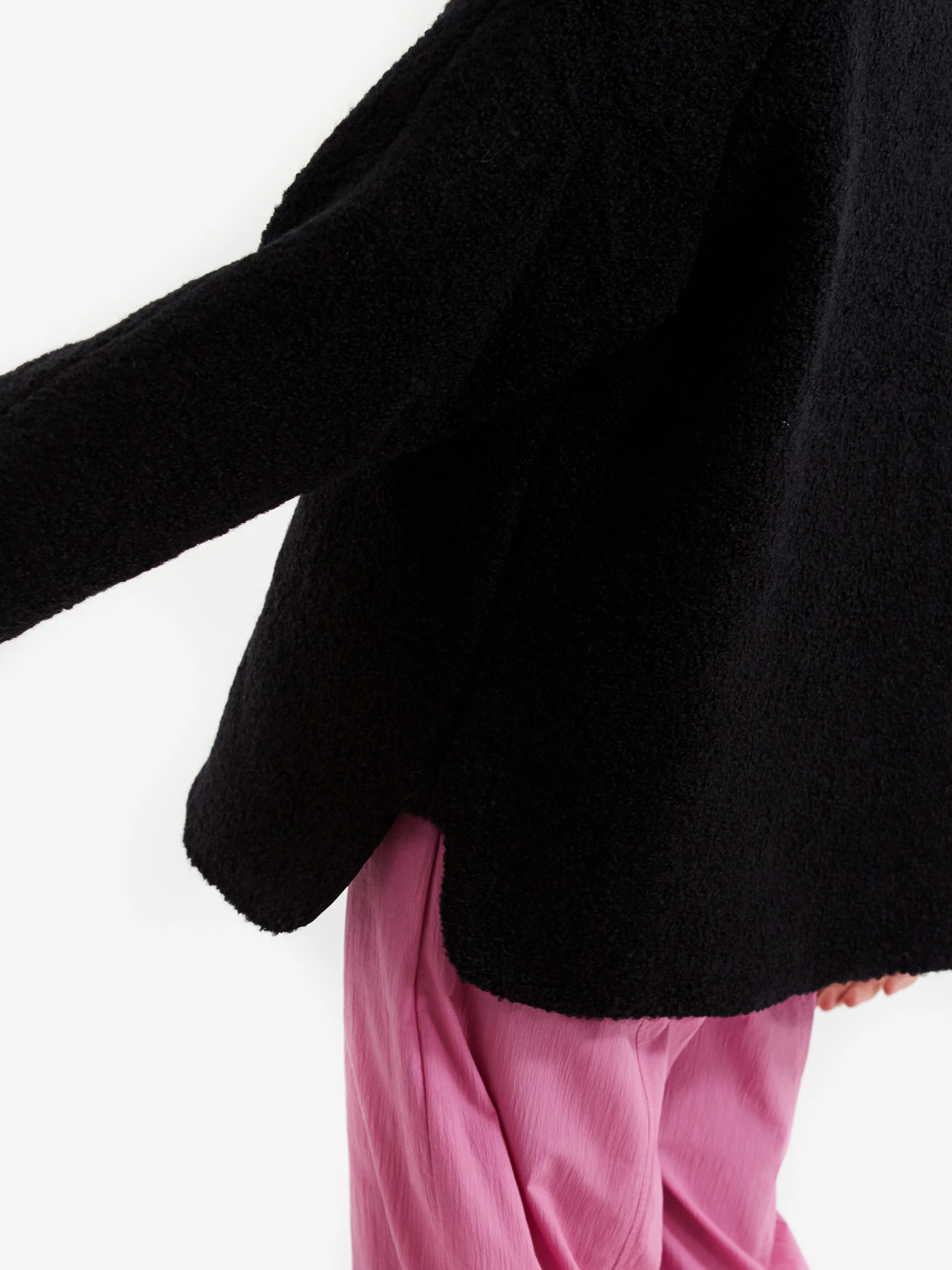 Ganni Boucle Wool Collar Jacket - Black - Image 4
