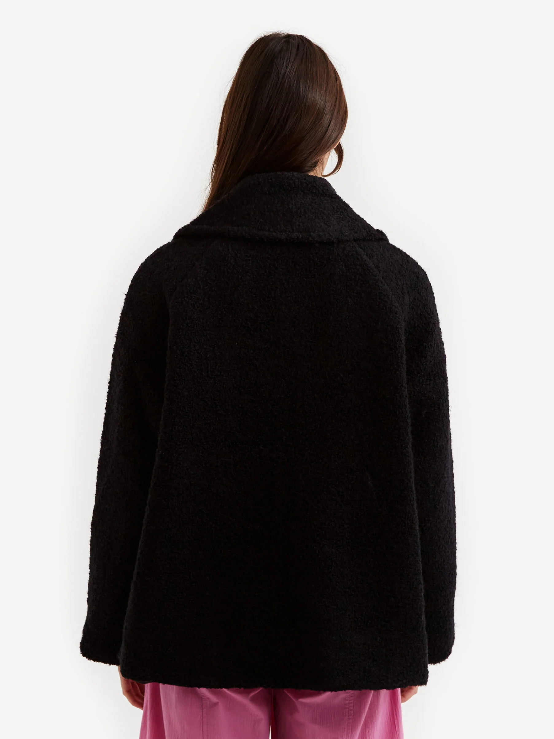 Ganni Boucle Wool Collar Jacket - Black - Image 5