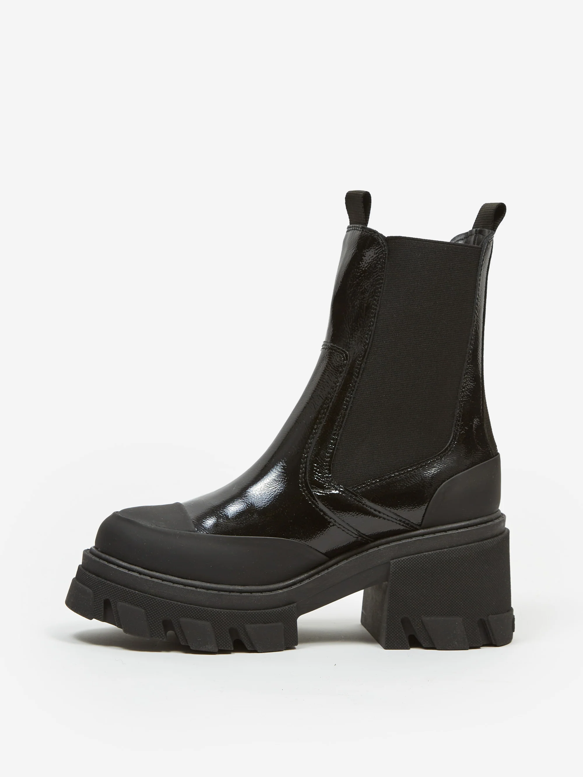 Ganni Cleated Heeled Mid Chelsea Boot - Black - Image 5