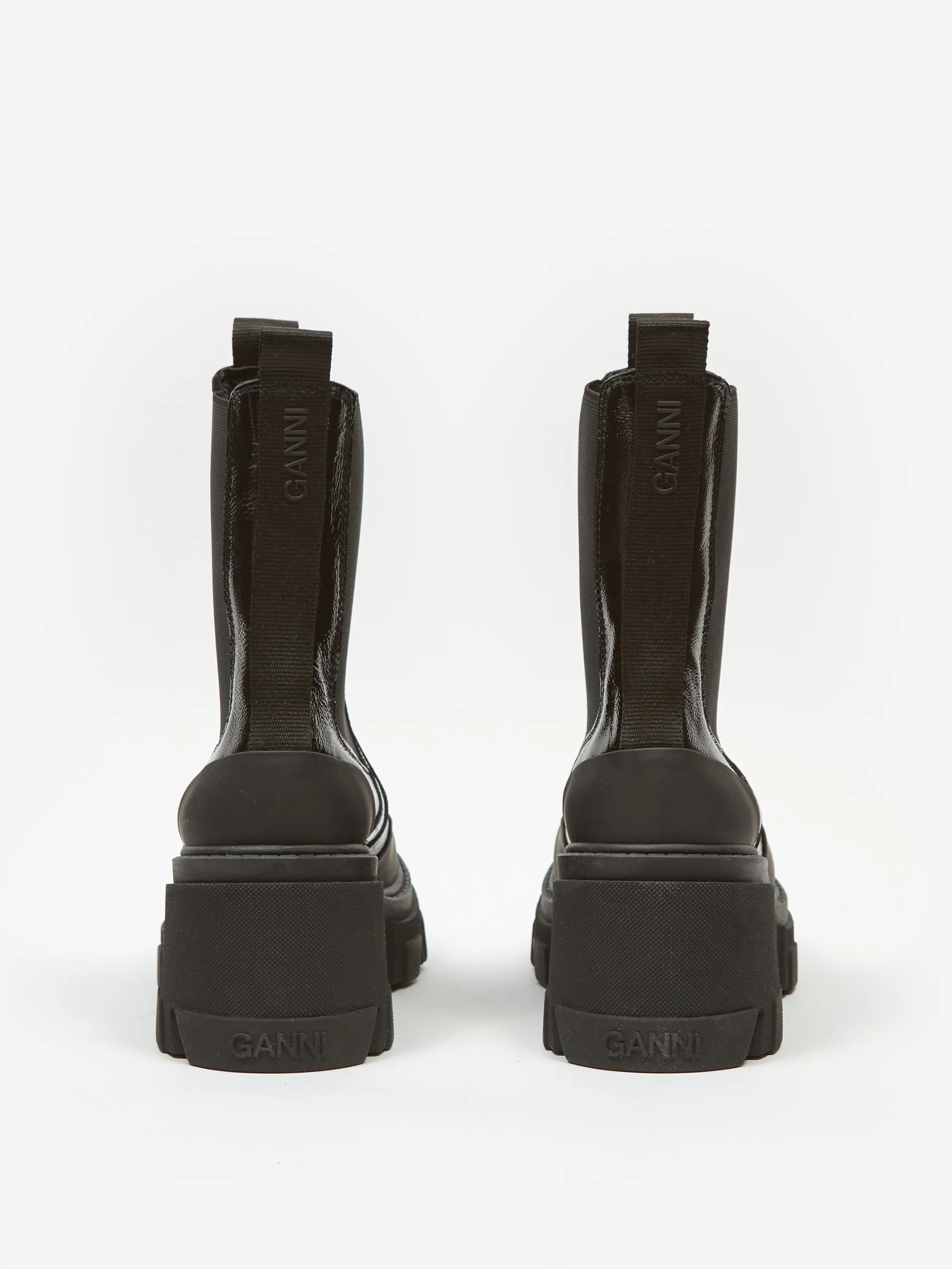 Ganni Cleated Heeled Mid Chelsea Boot - Black - Image 7