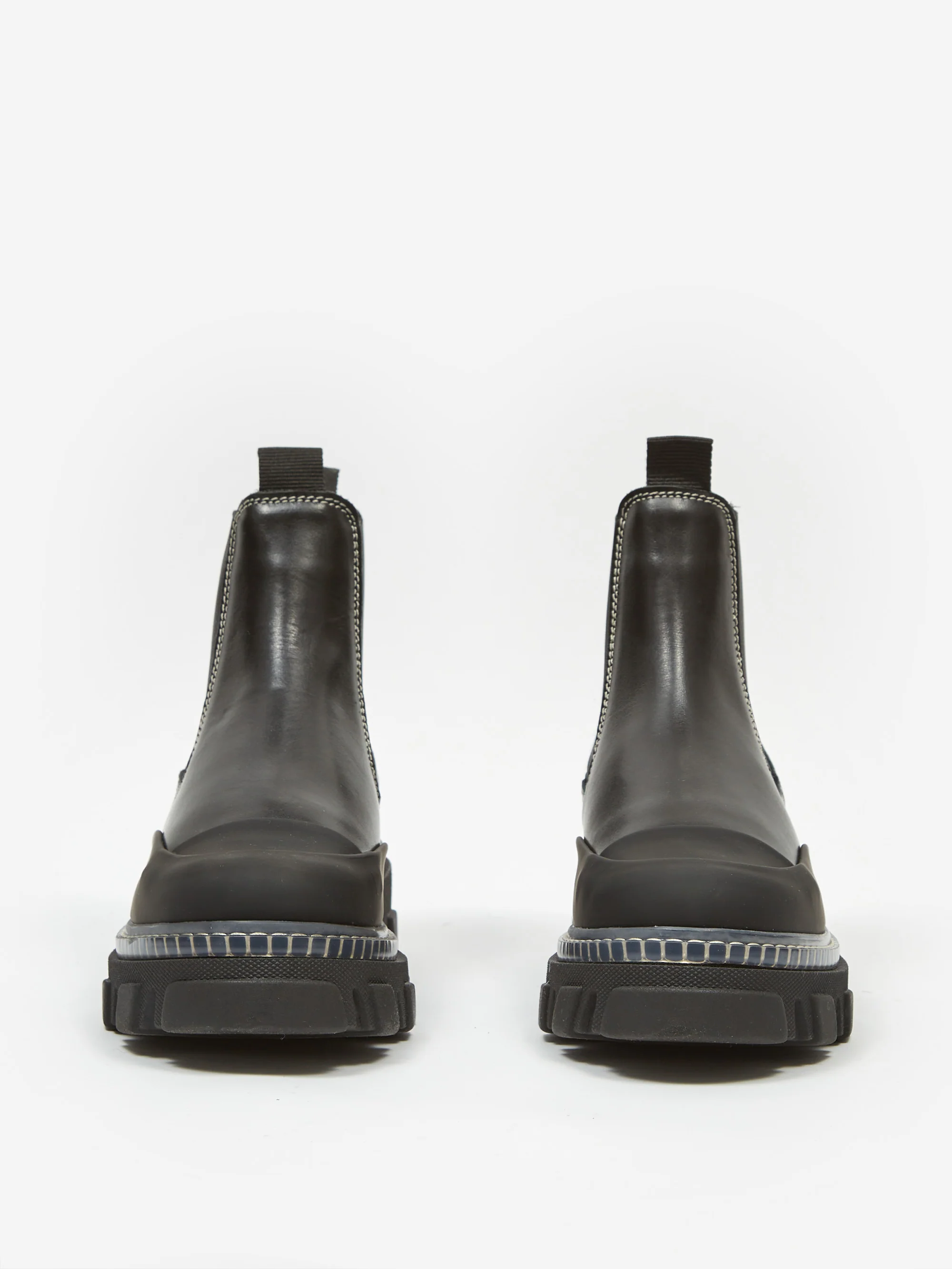 Ganni Cleated Low Chelsea Boot - Black - Image 4