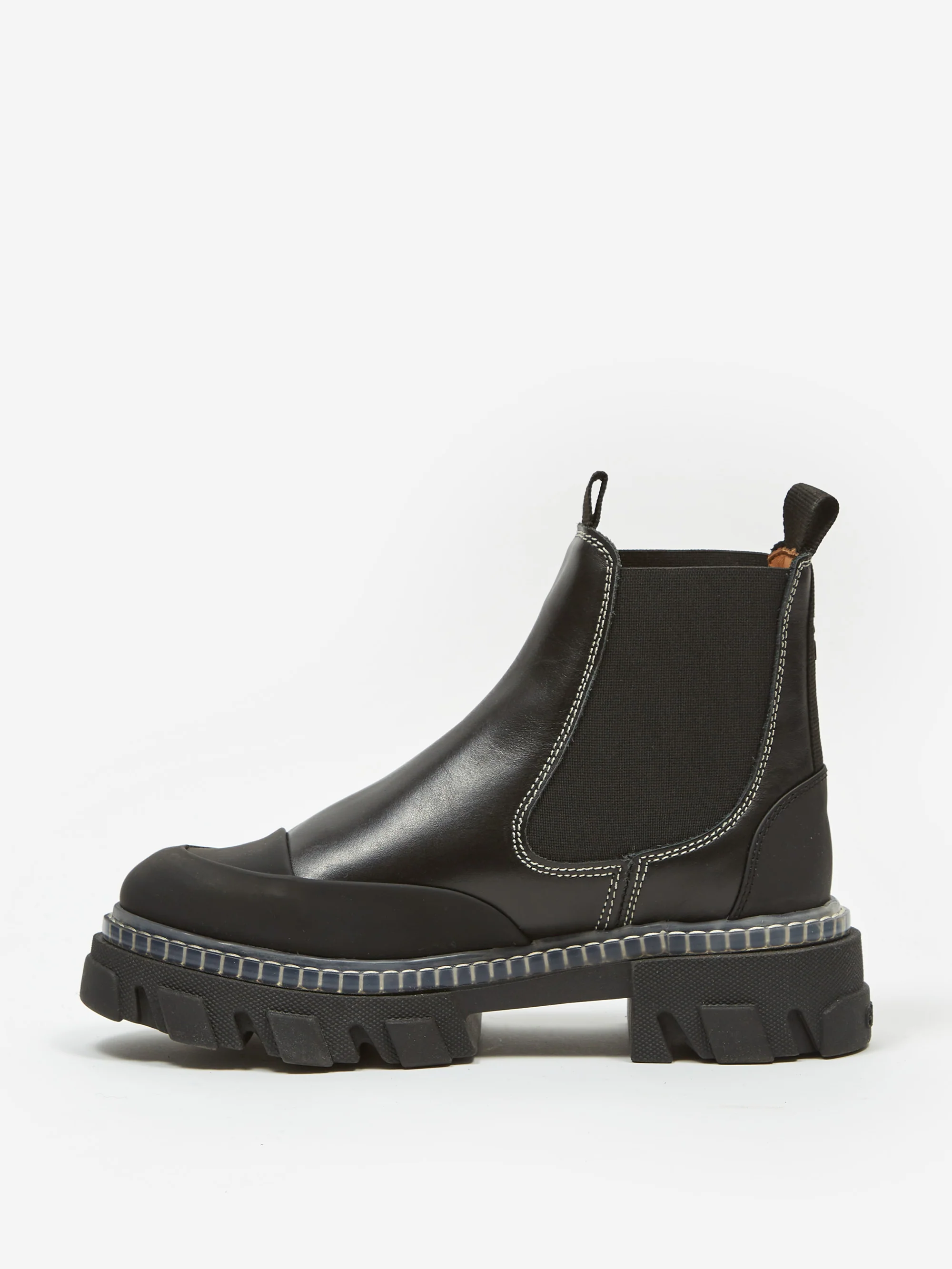 Ganni Cleated Low Chelsea Boot - Black - Image 5