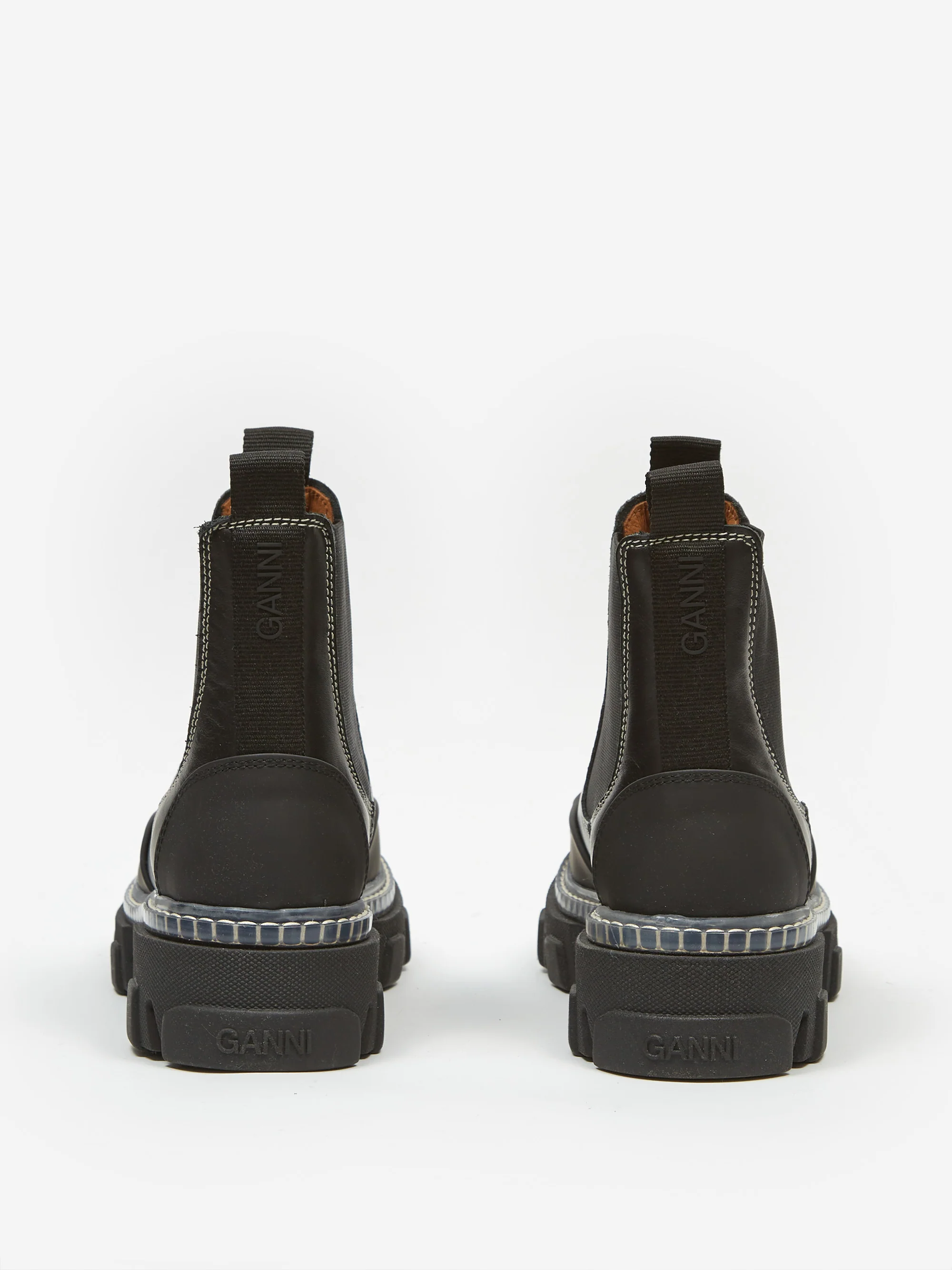 Ganni Cleated Low Chelsea Boot - Black - Image 7