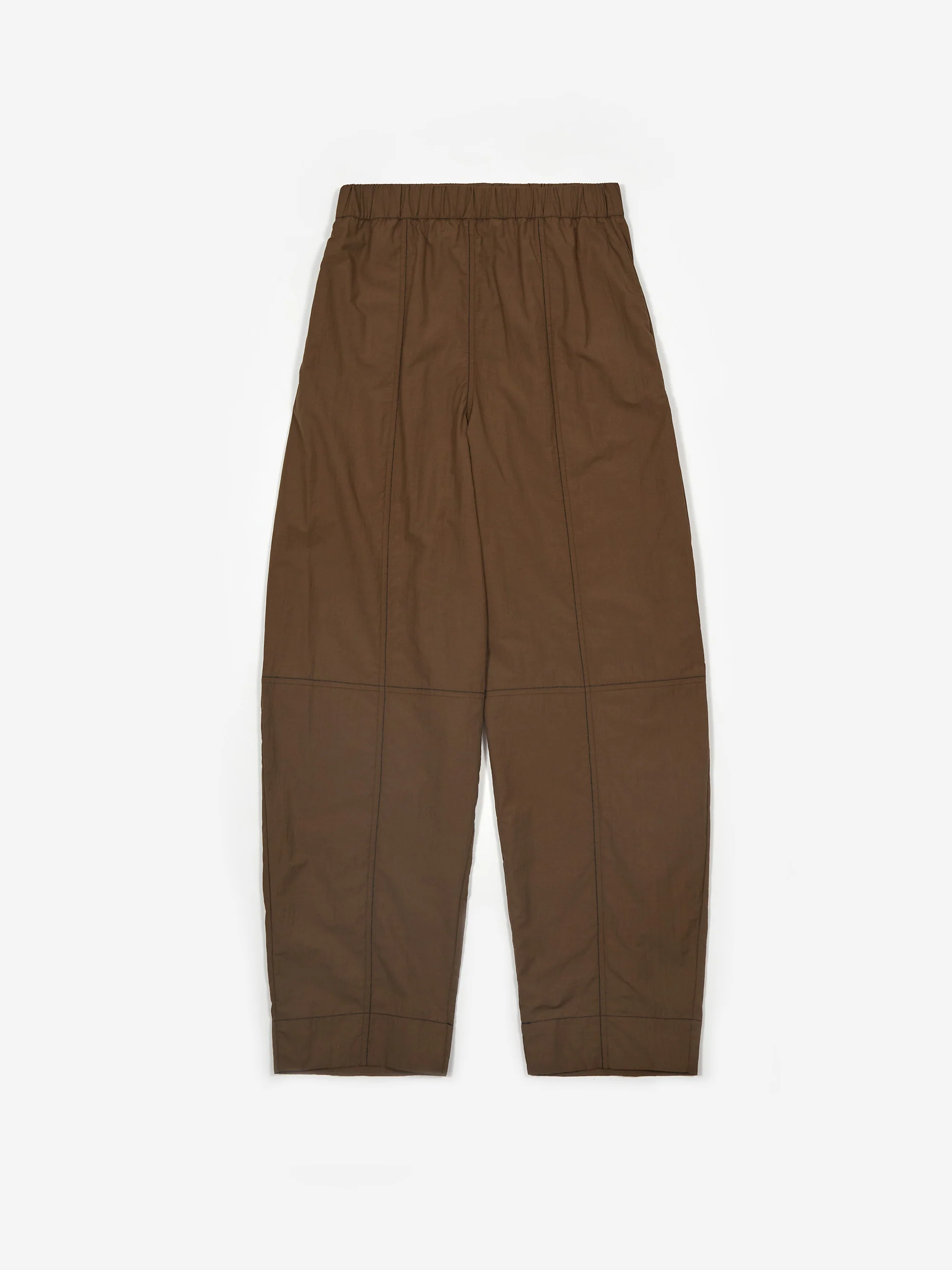 Ganni Cotton Crepe Curve Trouser - Teak - Image 5