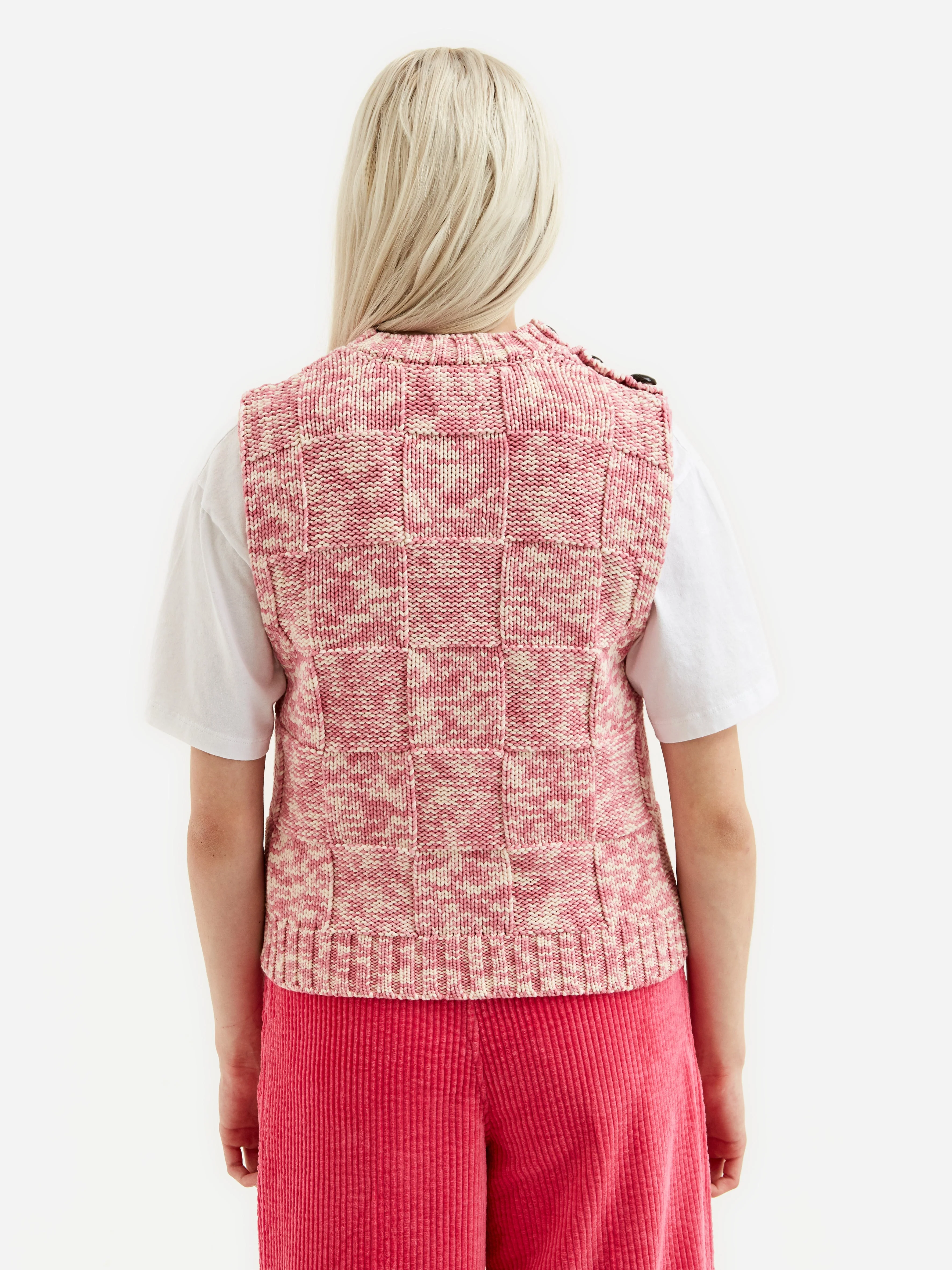 Ganni Cotton Rope Knit Vest - Moonlight Mauve - Image 5