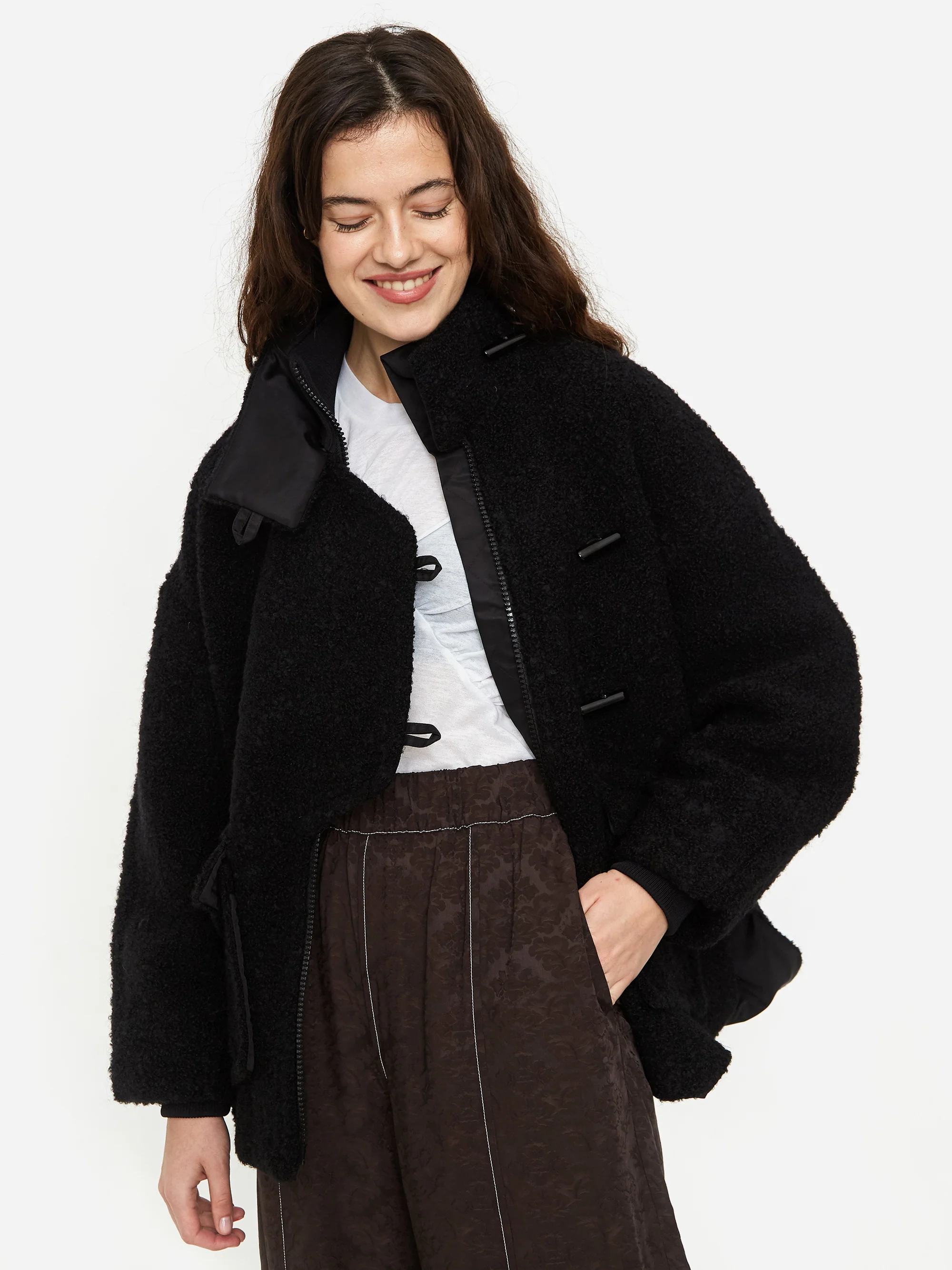 Ganni Drop Shoulder Half Placket Jacket - Black - Image 2