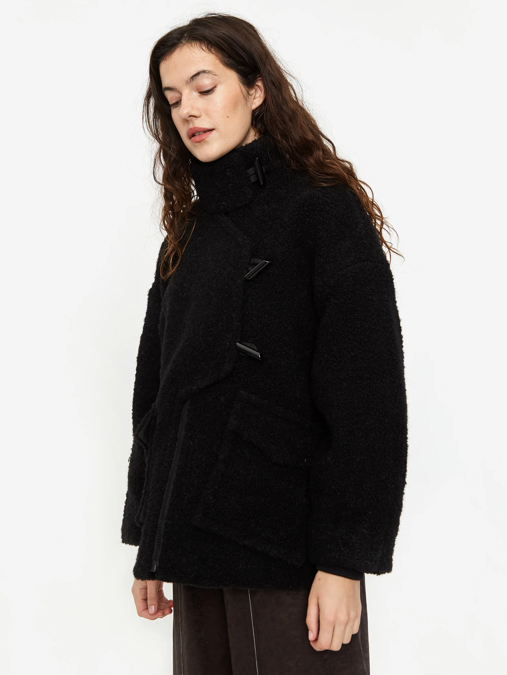 Ganni Drop Shoulder Half Placket Jacket - Black - Image 5