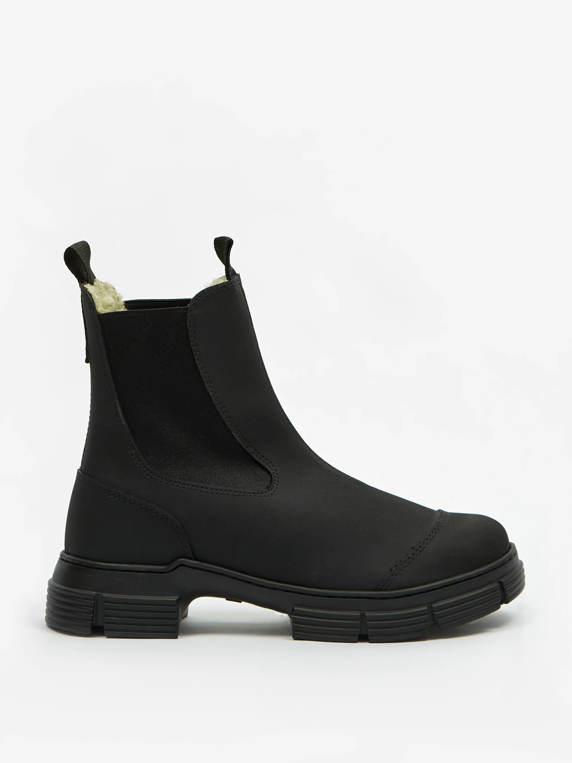 Ganni Faux Fur Lined City Boot - Black - Image 2