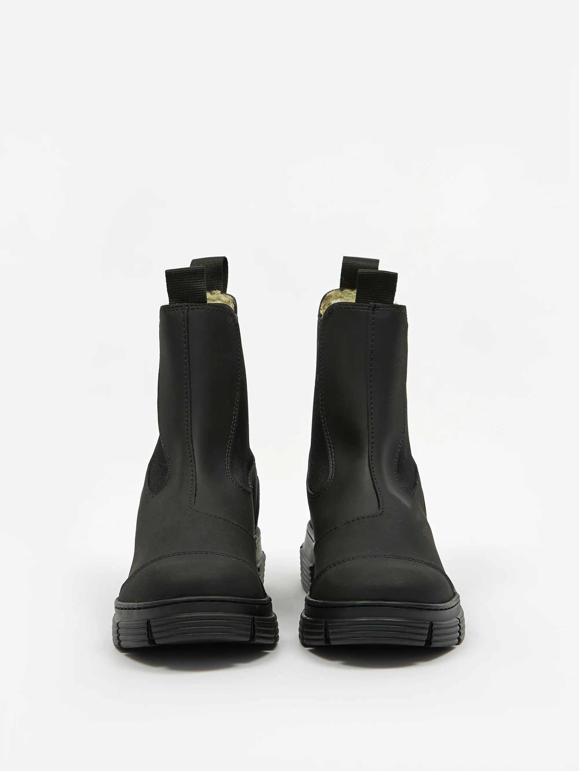 Ganni Faux Fur Lined City Boot - Black - Image 3