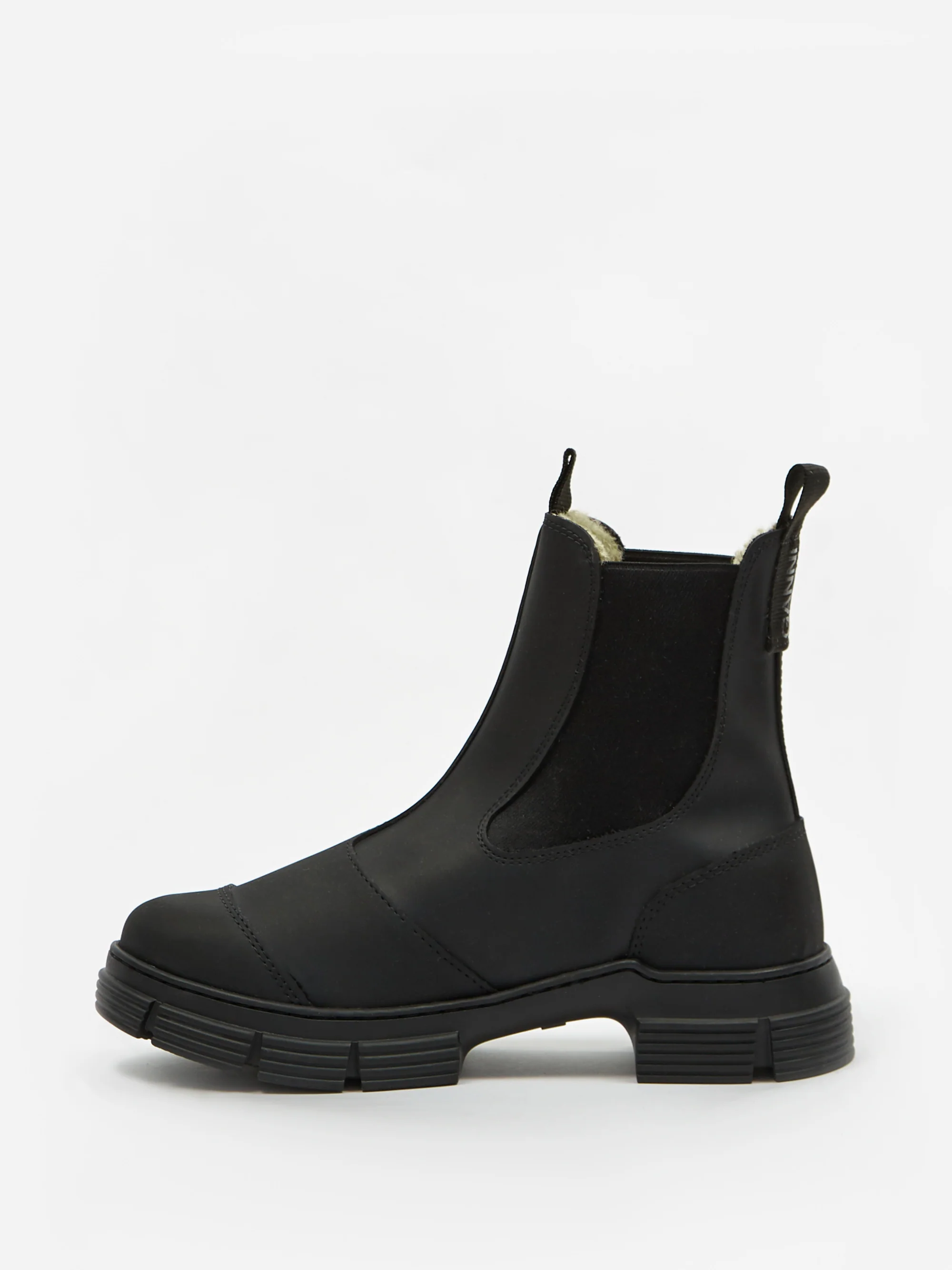 Ganni Faux Fur Lined City Boot - Black - Image 4