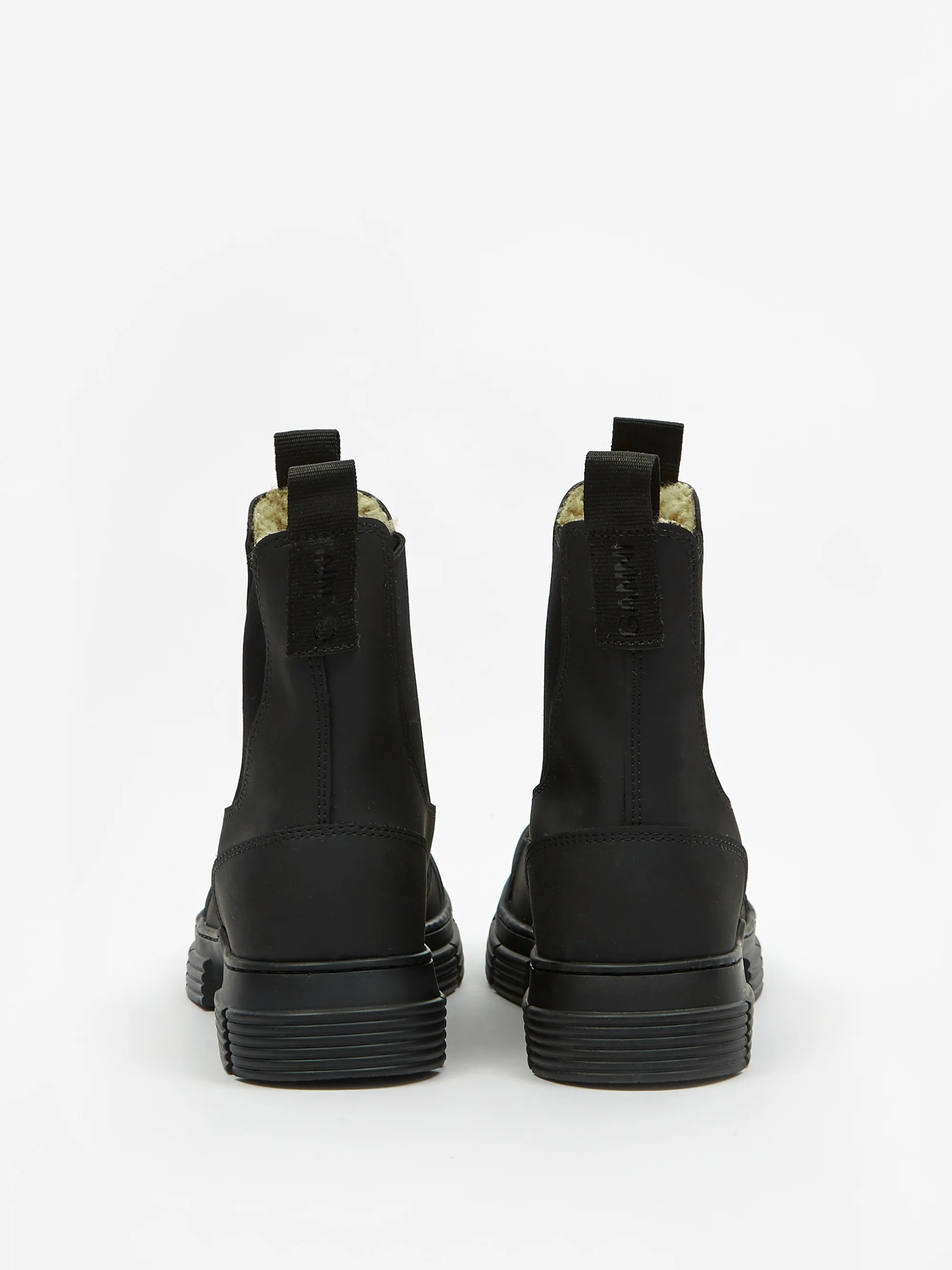 Ganni Faux Fur Lined City Boot - Black - Image 5