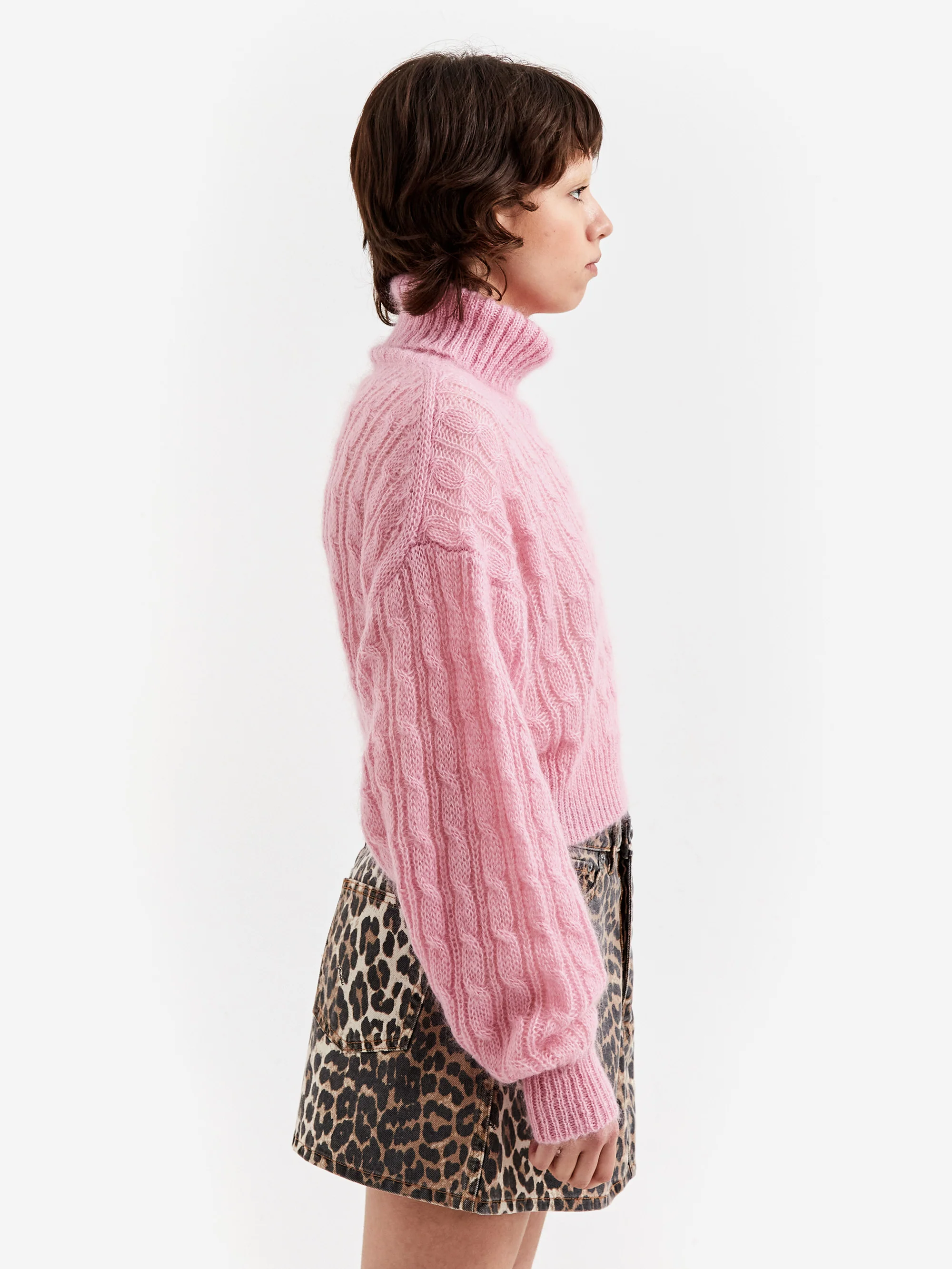 Ganni Highneck Cropped Pullover - Lilac Sachet - Image 2