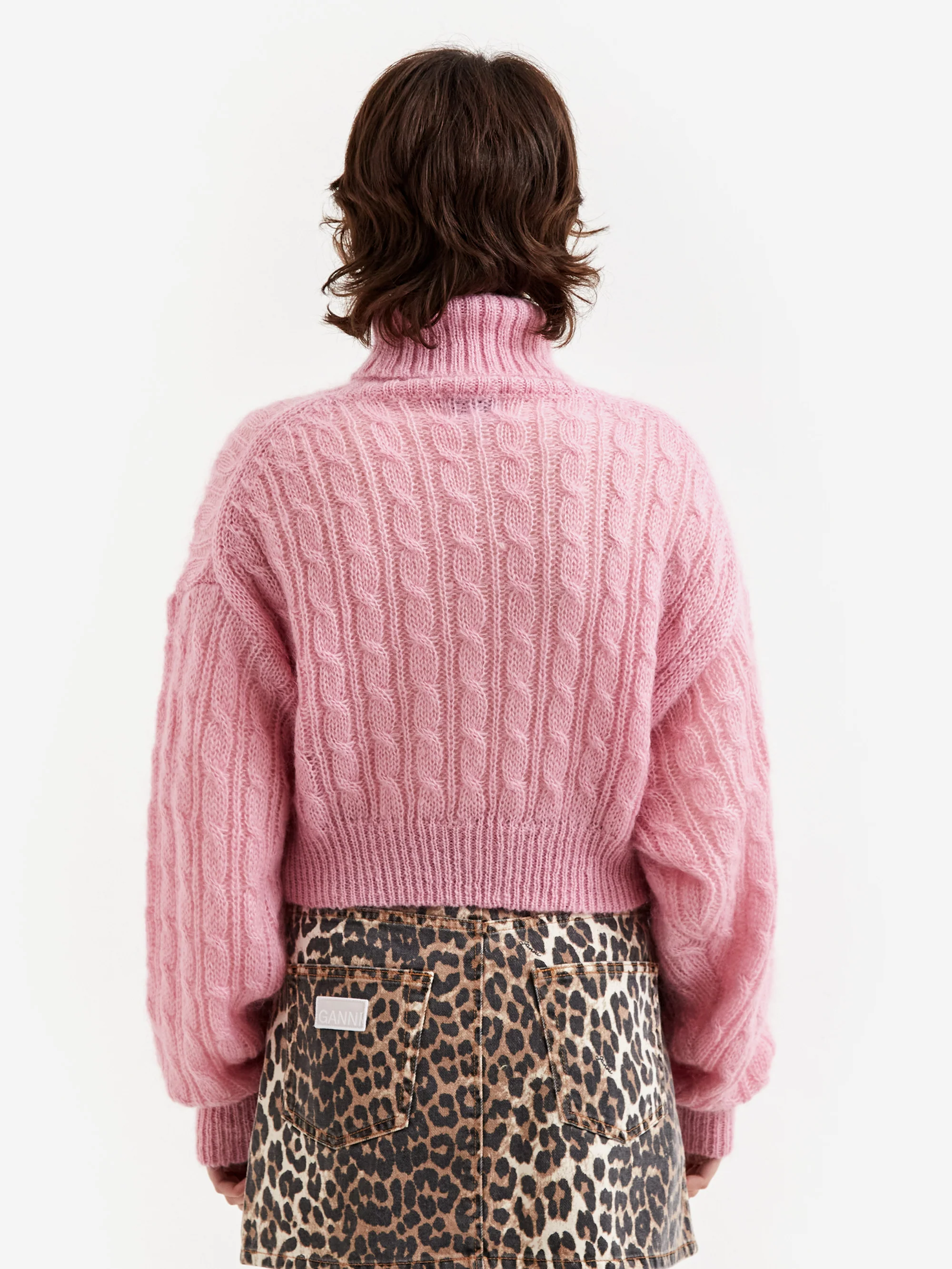 Ganni Highneck Cropped Pullover - Lilac Sachet - Image 4