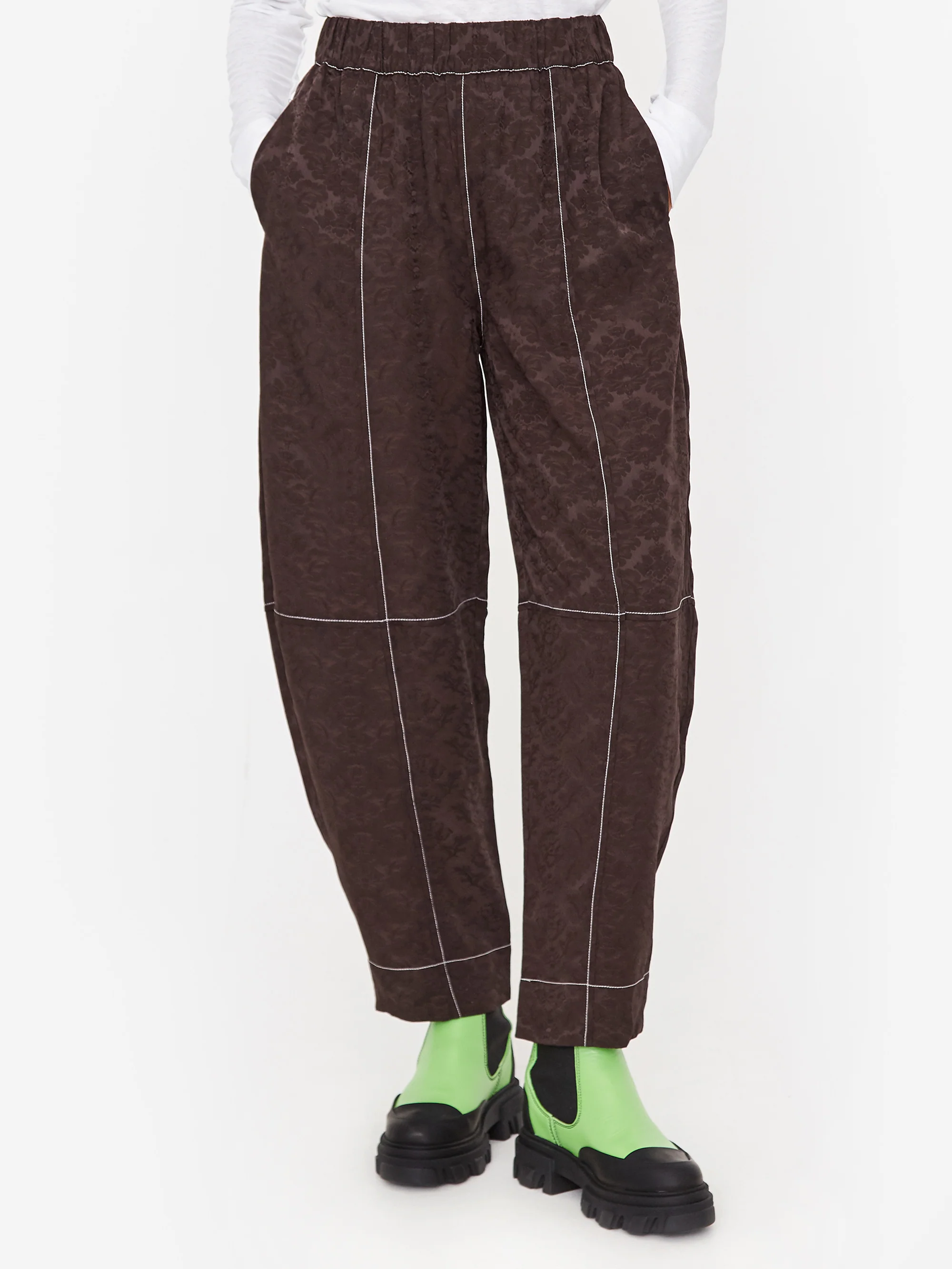 Ganni Jacquard Trouser - Mole - Image 2