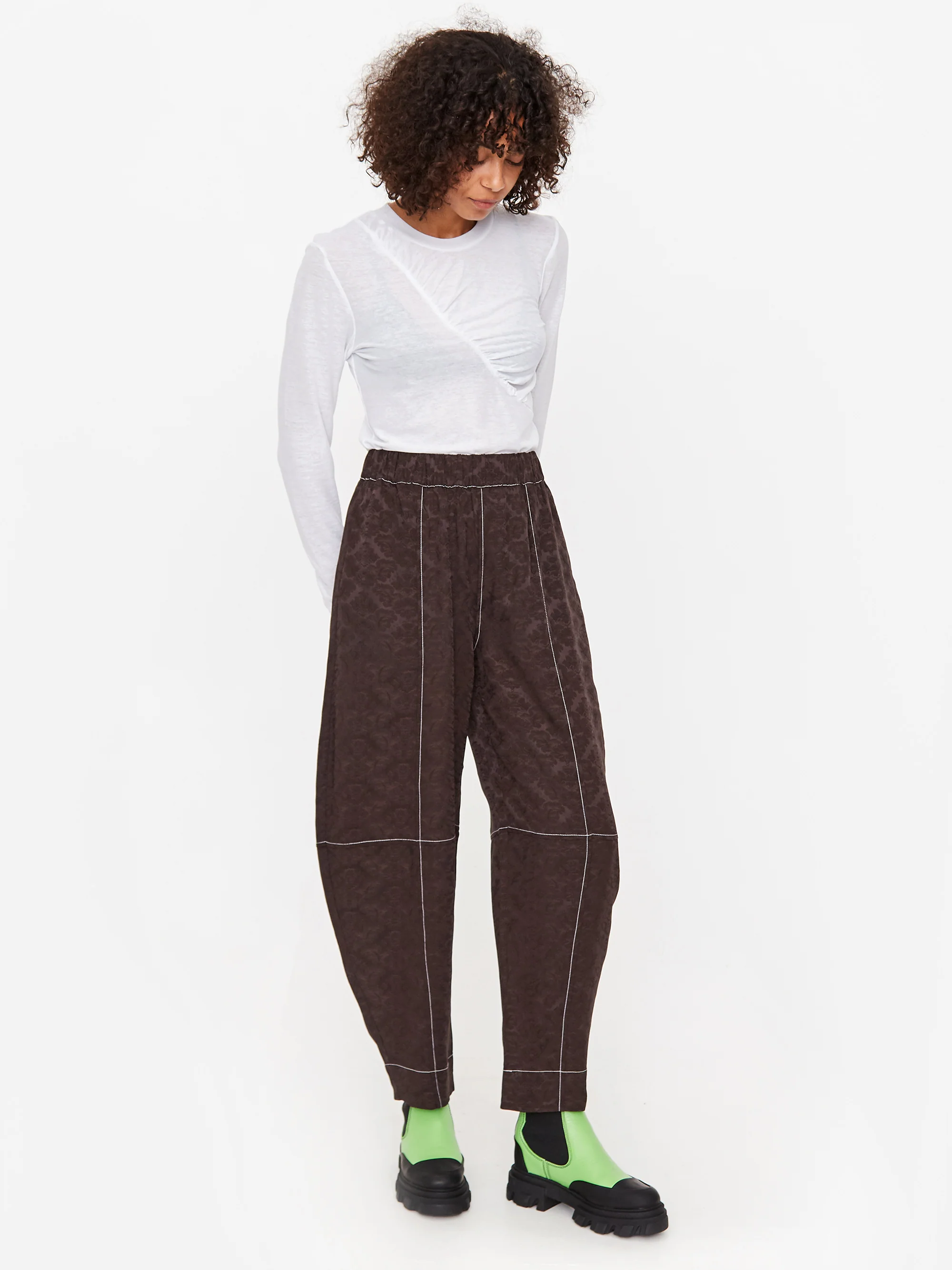 Ganni Jacquard Trouser - Mole - Image 3