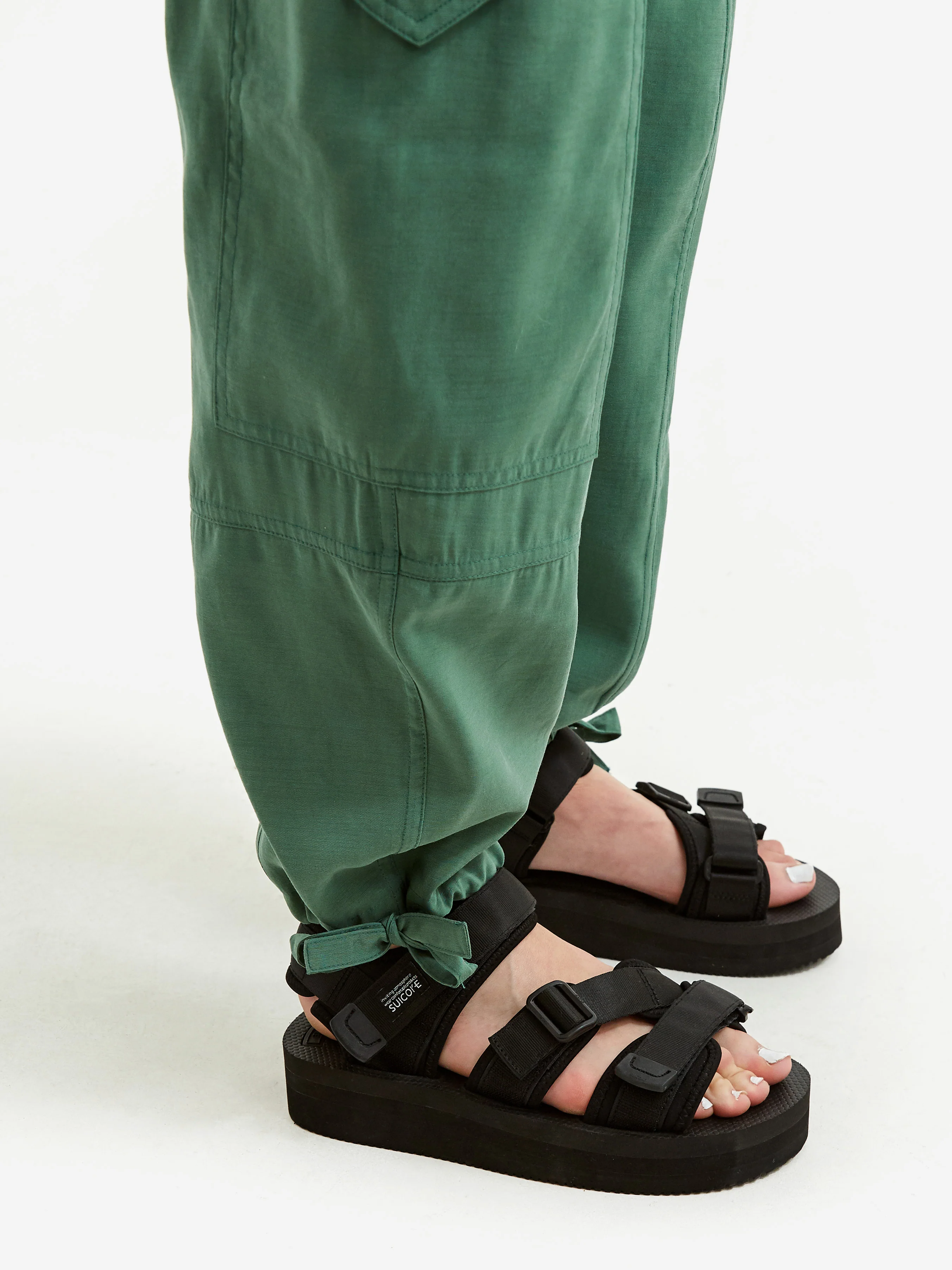 Ganni Light Slub High Waist Pocket Pant - Myrtle - Image 4